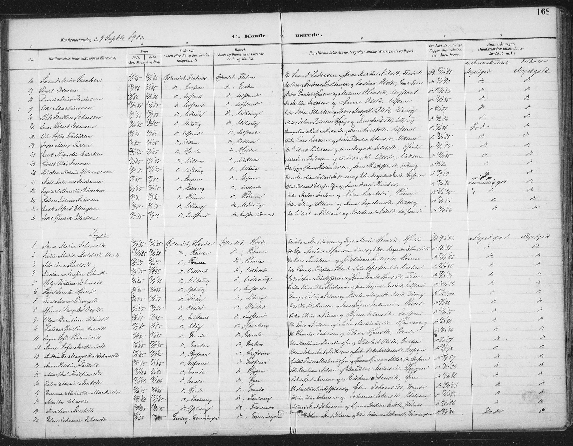 Ministerialprotokoller, klokkerbøker og fødselsregistre - Sør-Trøndelag, SAT/A-1456/659/L0743: Parish register (official) no. 659A13, 1893-1910, p. 168