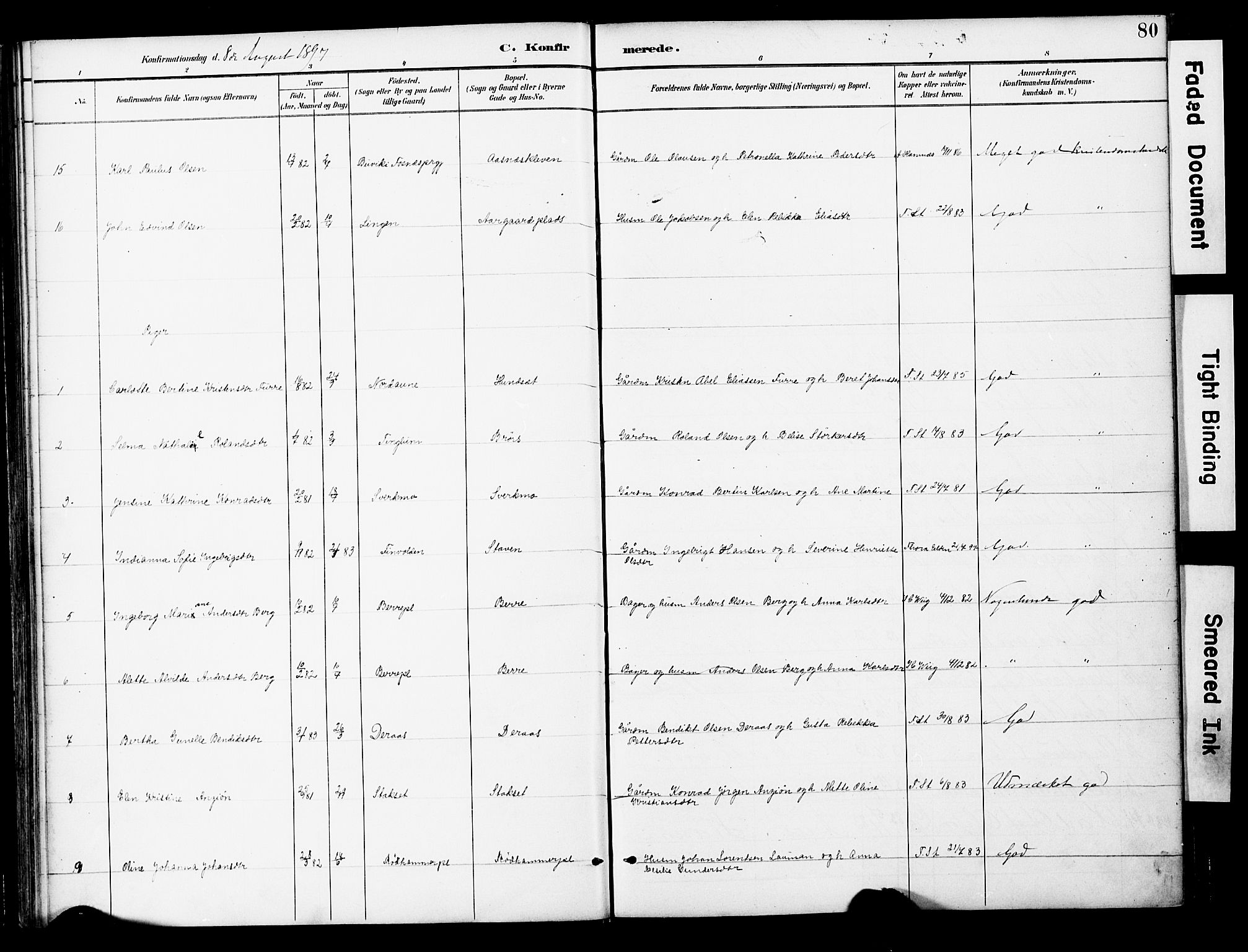 Ministerialprotokoller, klokkerbøker og fødselsregistre - Nord-Trøndelag, SAT/A-1458/742/L0409: Parish register (official) no. 742A02, 1891-1905, p. 80