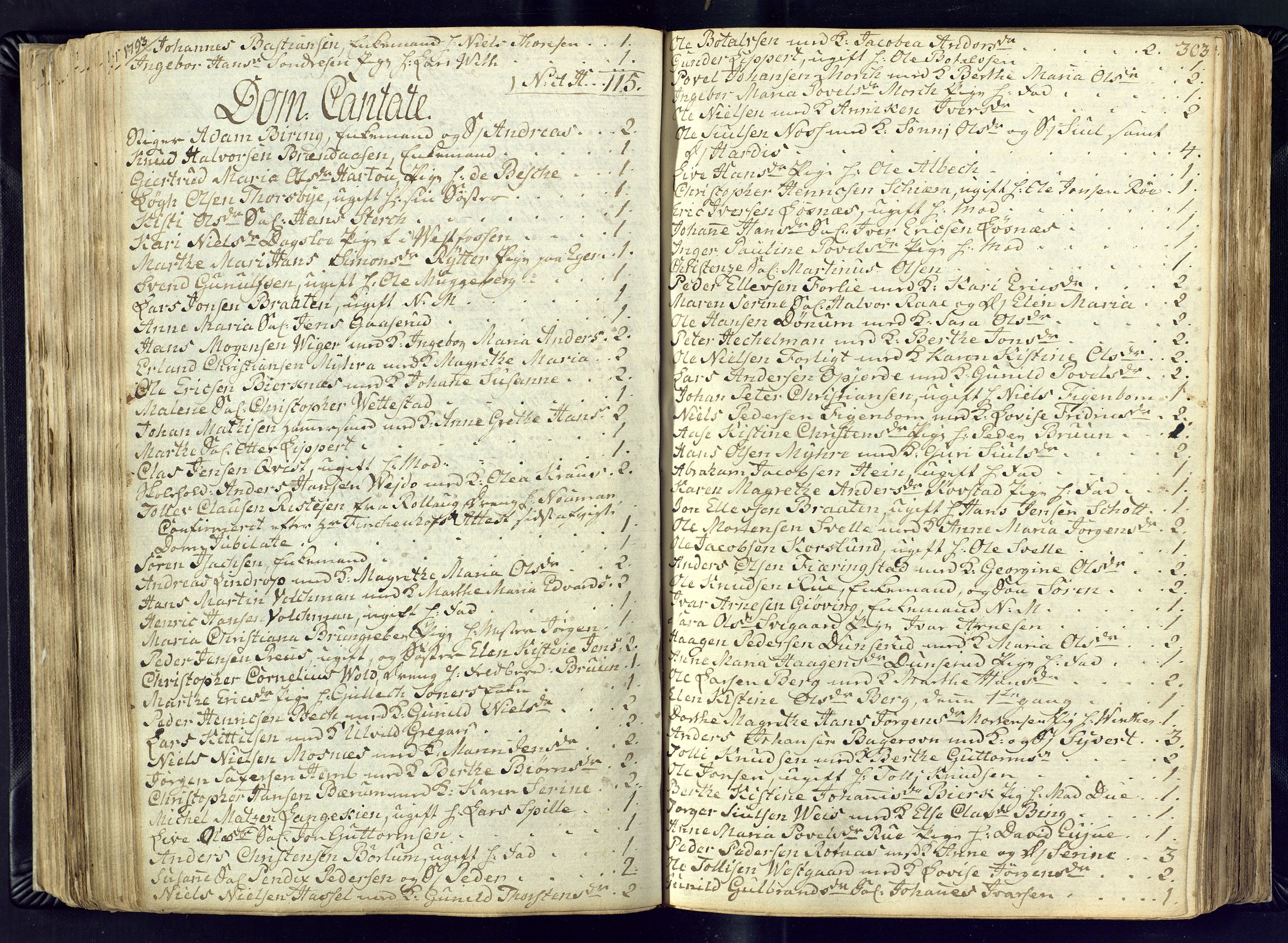 Kongsberg kirkebøker, AV/SAKO-A-22/M/Ma/L0011: Communicants register no. 11, 1788-1795, p. 303