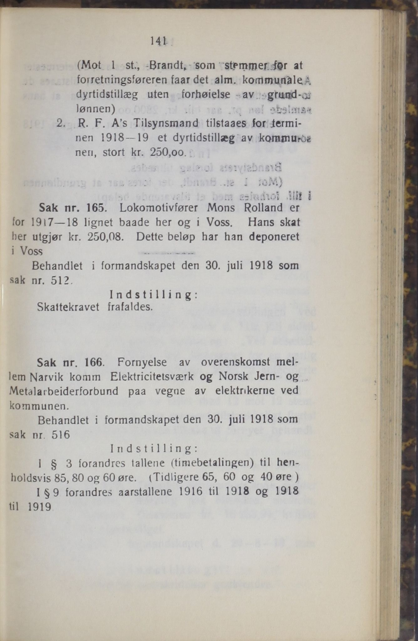 Narvik kommune. Formannskap , AIN/K-18050.150/A/Ab/L0008: Møtebok, 1918