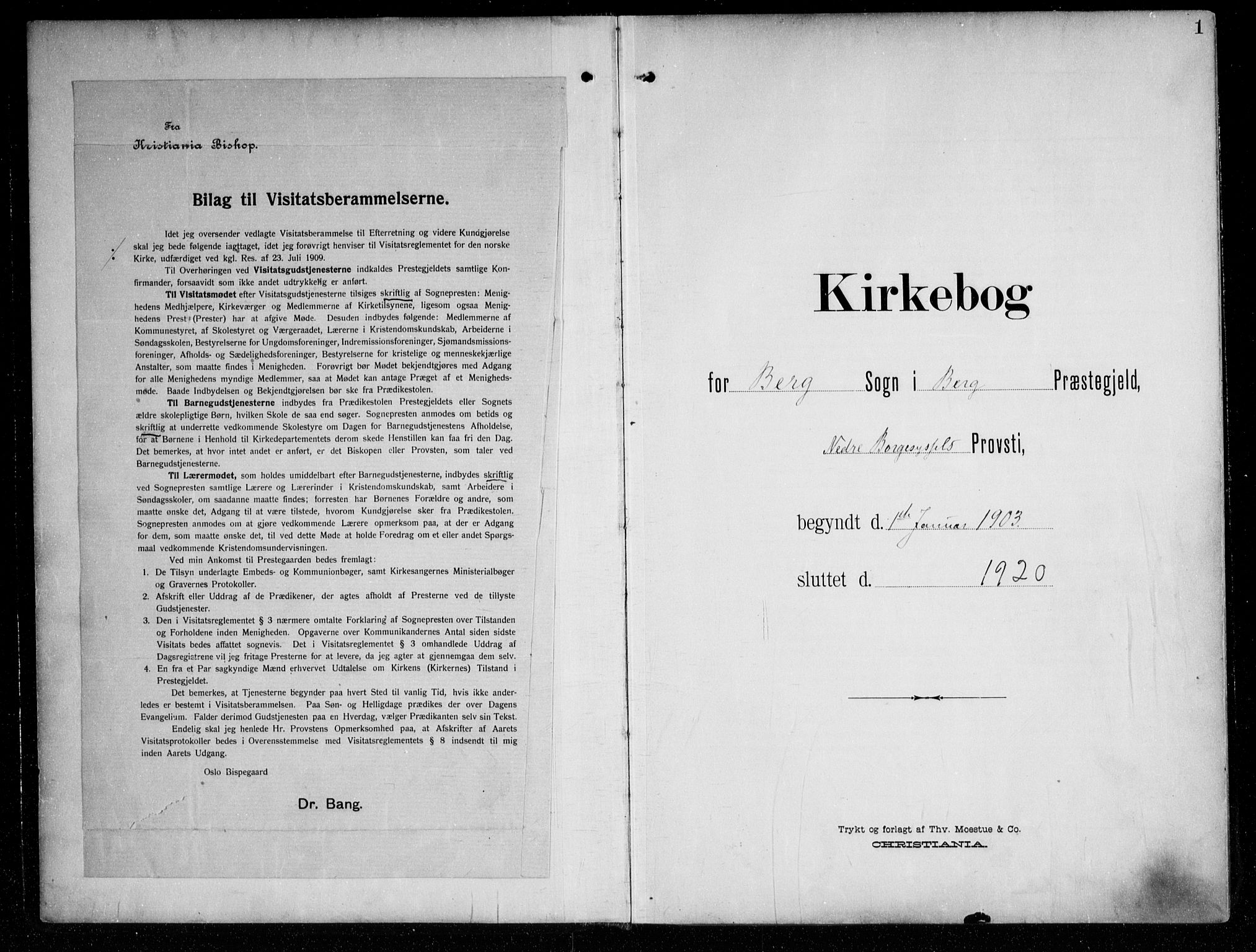 Berg prestekontor Kirkebøker, SAO/A-10902/F/Fa/L0008: Parish register (official) no. I 8, 1902-1920, p. 1