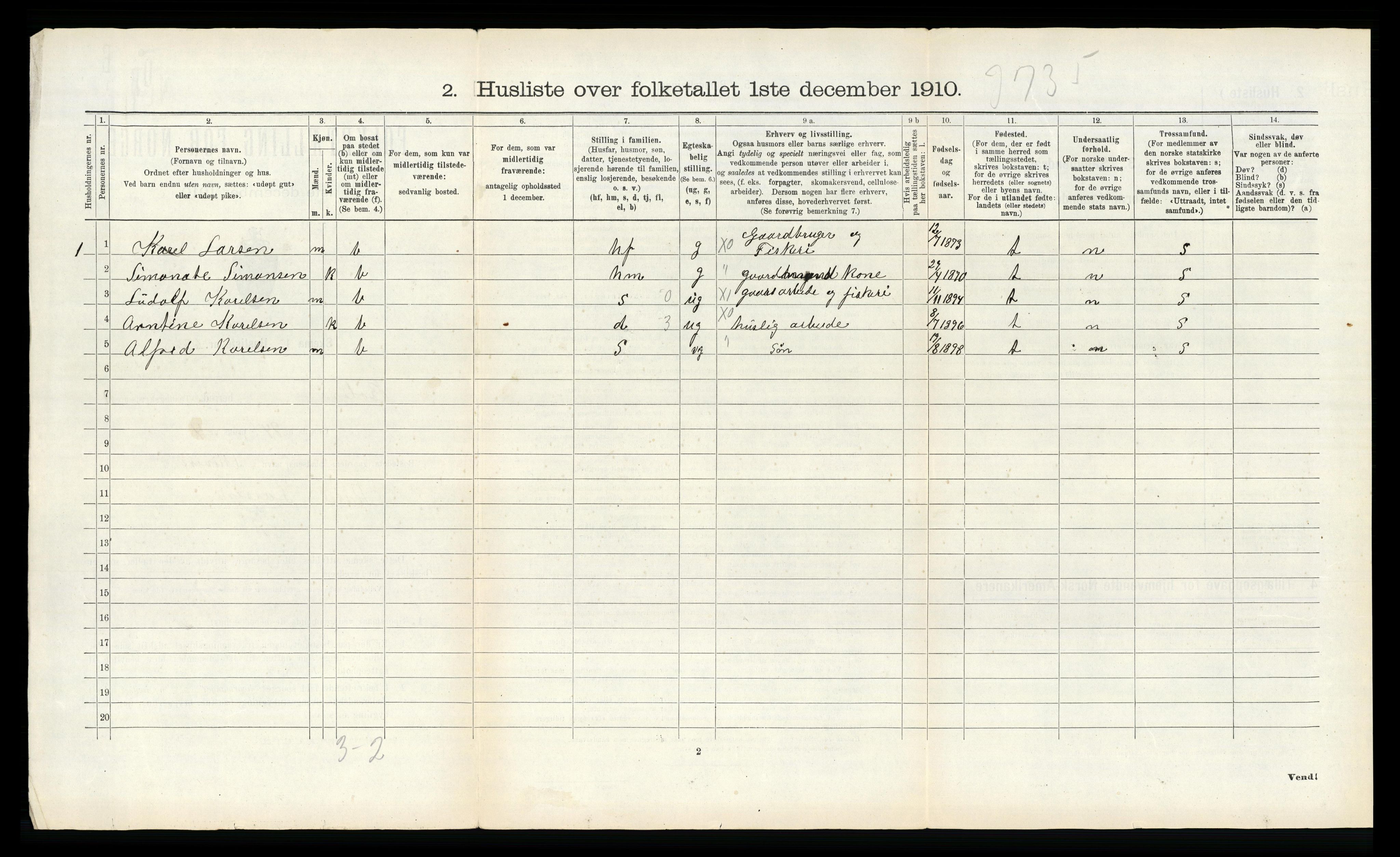 RA, 1910 census for Bodin, 1910, p. 1484