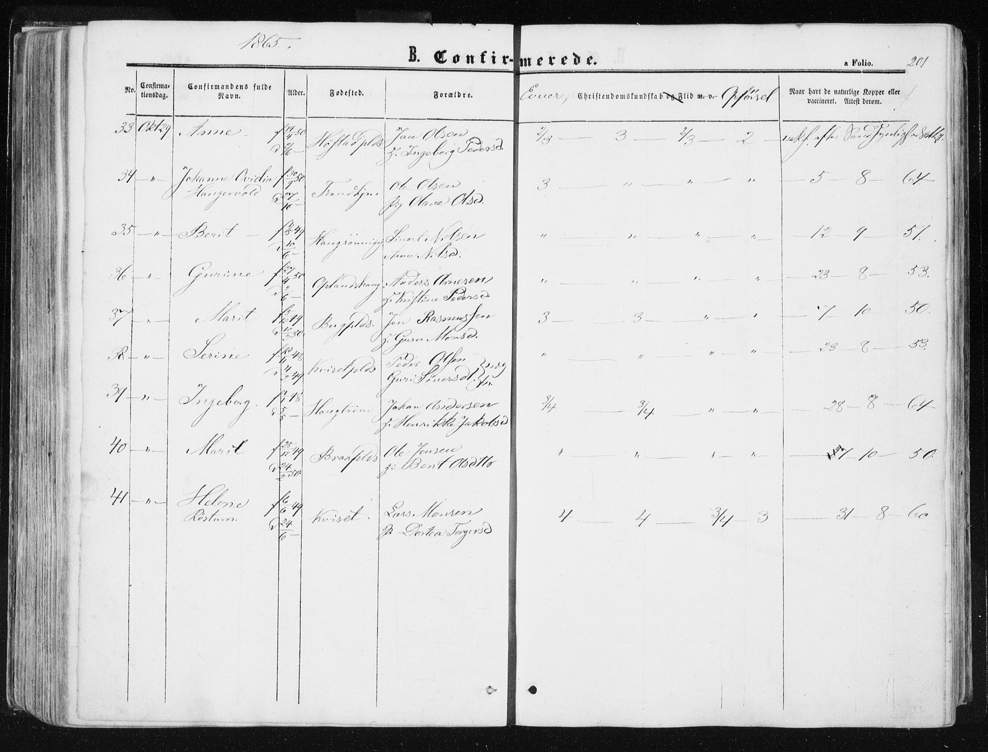 Ministerialprotokoller, klokkerbøker og fødselsregistre - Sør-Trøndelag, SAT/A-1456/612/L0377: Parish register (official) no. 612A09, 1859-1877, p. 201