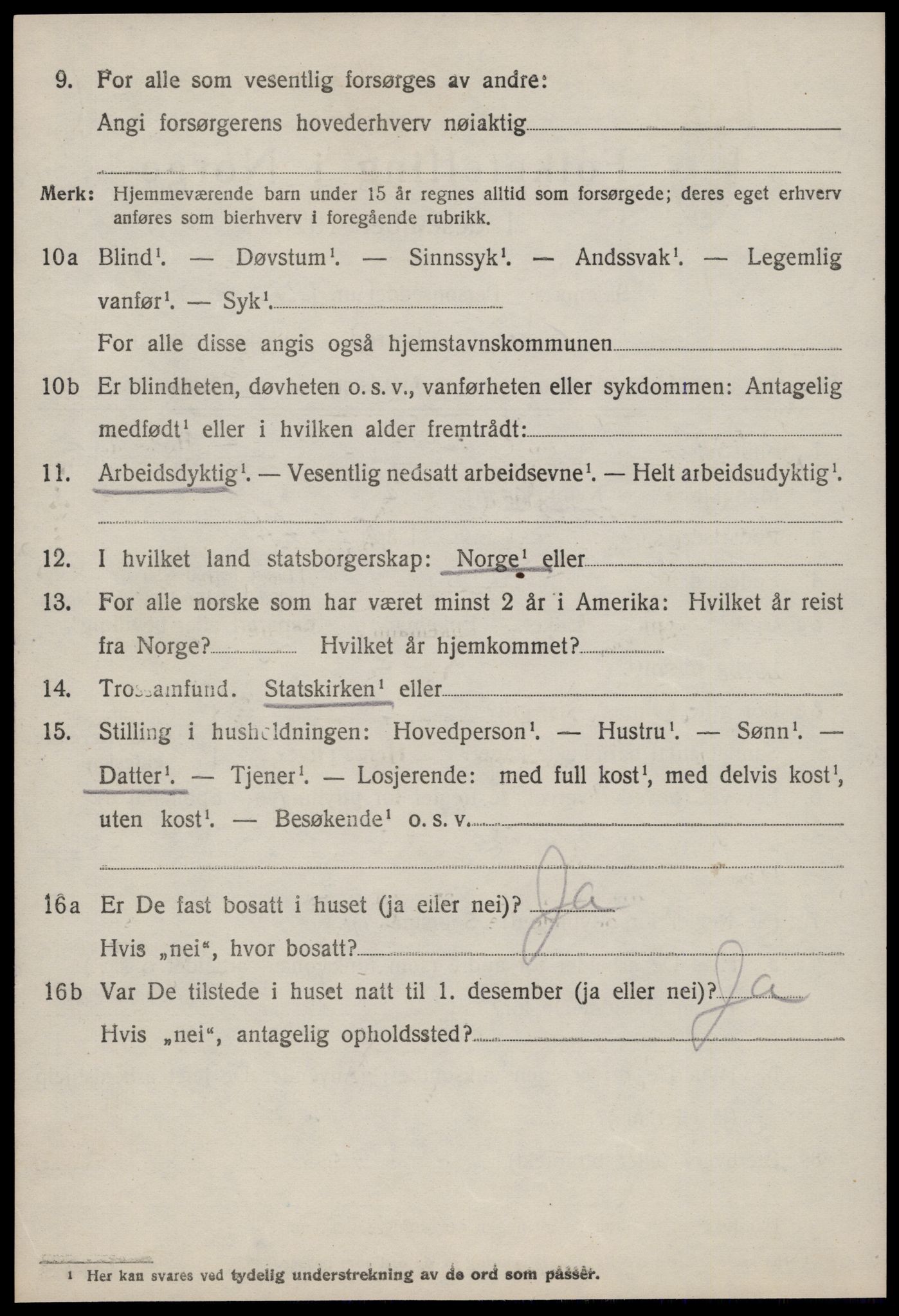 SAT, 1920 census for Hustad, 1920, p. 1508
