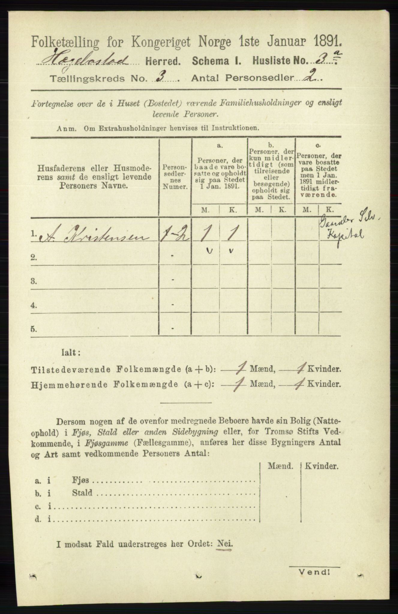 RA, 1891 census for 1034 Hægebostad, 1891, p. 818