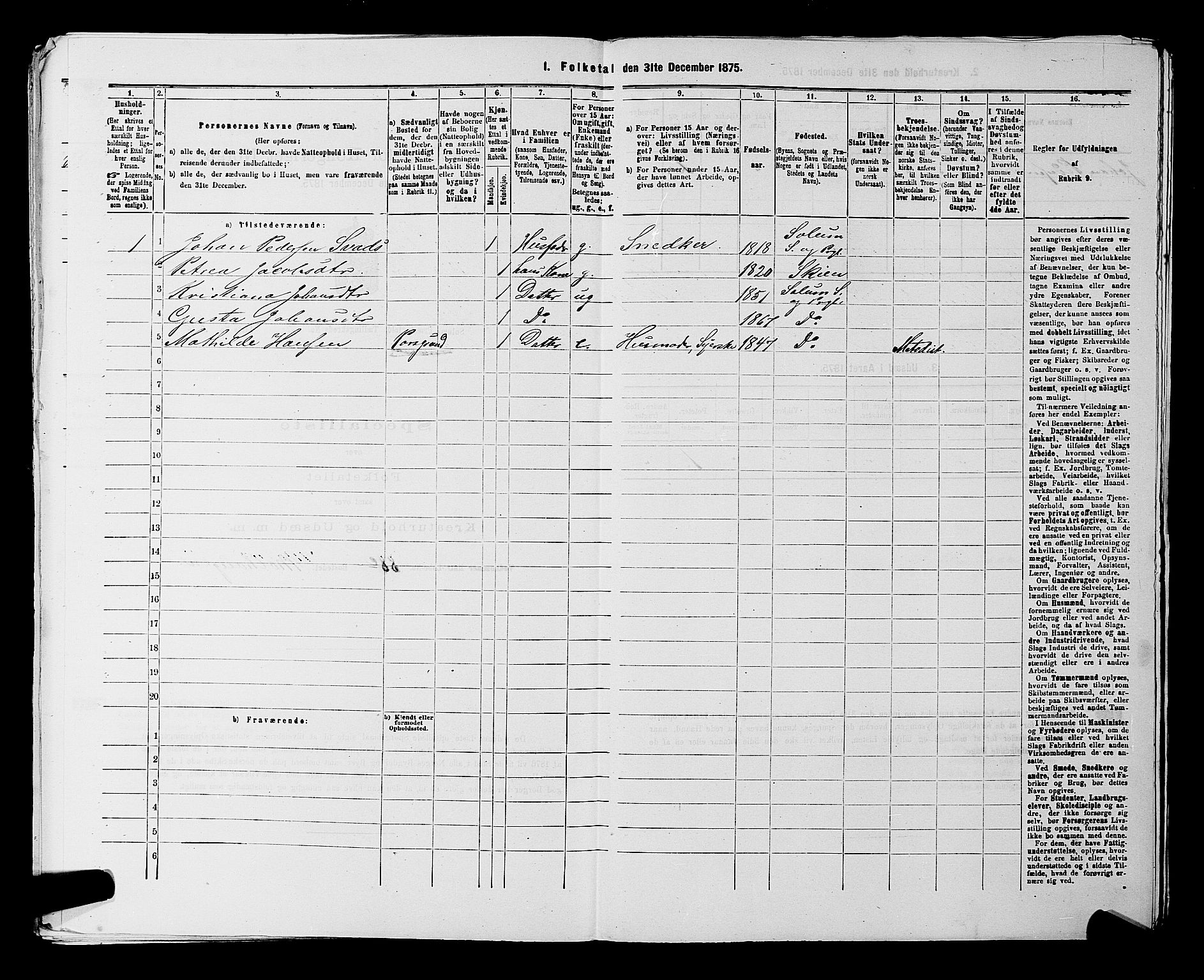 SAKO, 1875 census for 0818P Solum, 1875, p. 647