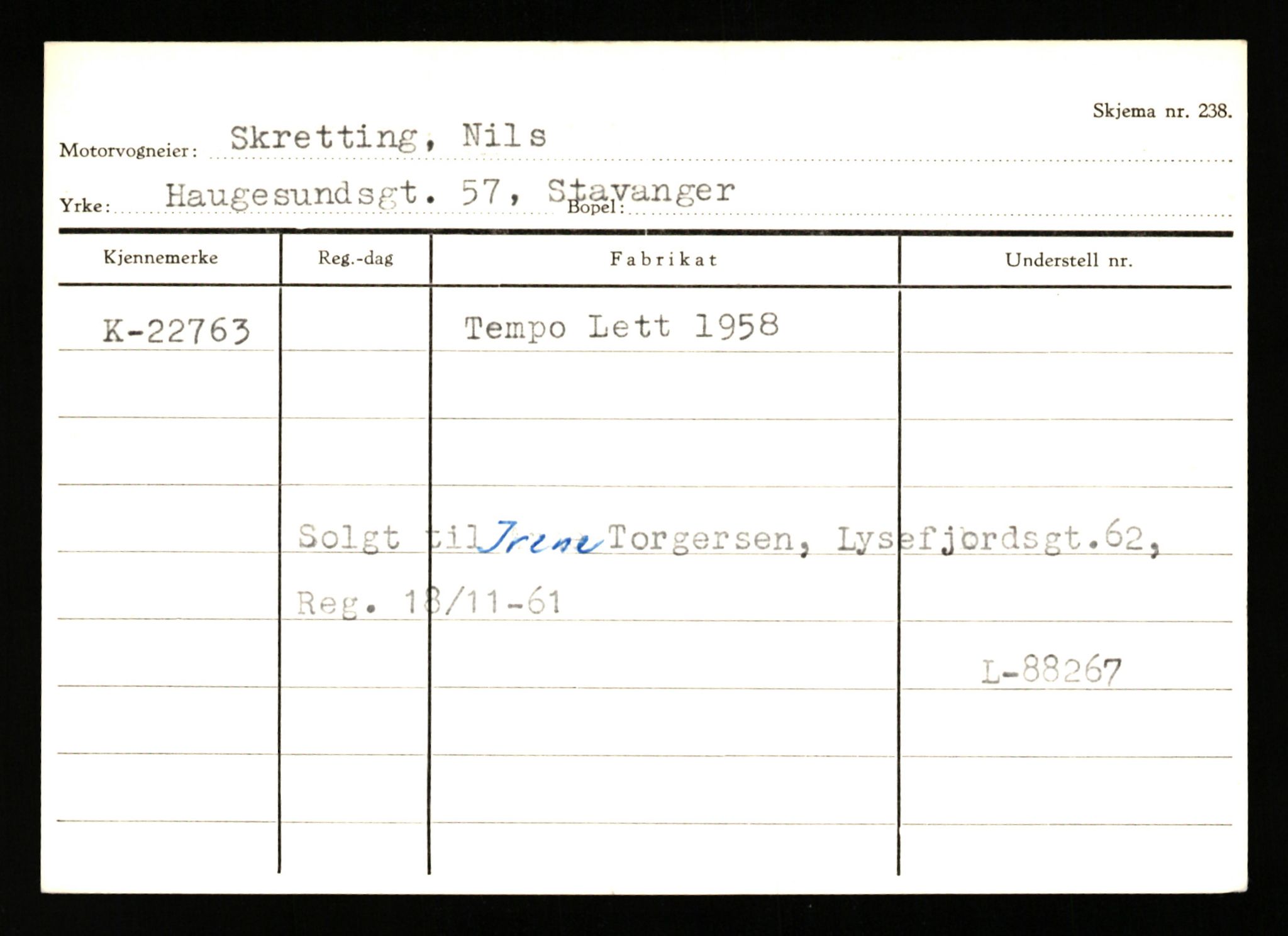 Stavanger trafikkstasjon, AV/SAST-A-101942/0/G/L0004: Registreringsnummer: 15497 - 22957, 1930-1971, p. 3111