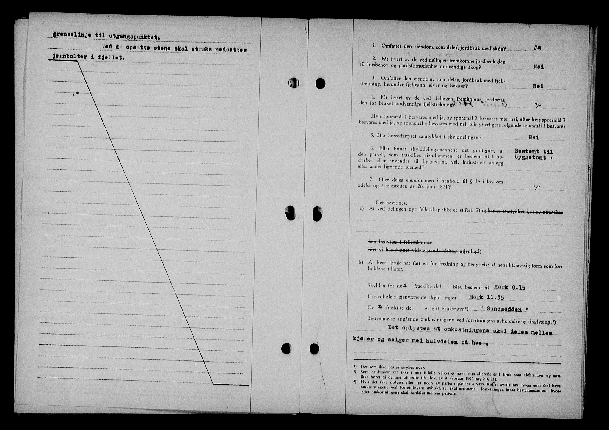 Vestre Nedenes/Sand sorenskriveri, SAK/1221-0010/G/Gb/Gba/L0053: Mortgage book no. A 6, 1944-1945, Diary no: : 517/1945