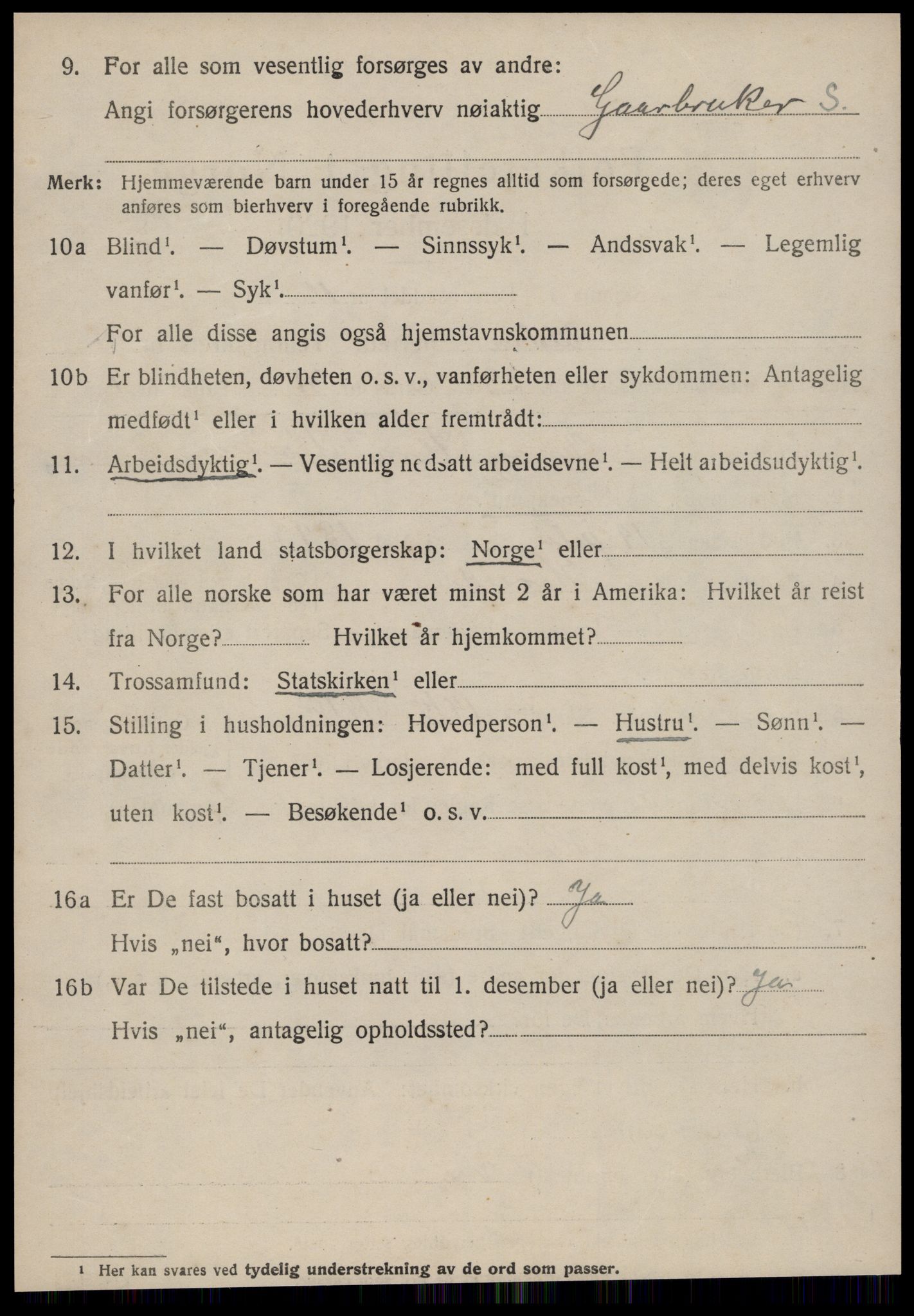 SAT, 1920 census for Ulstein, 1920, p. 4973