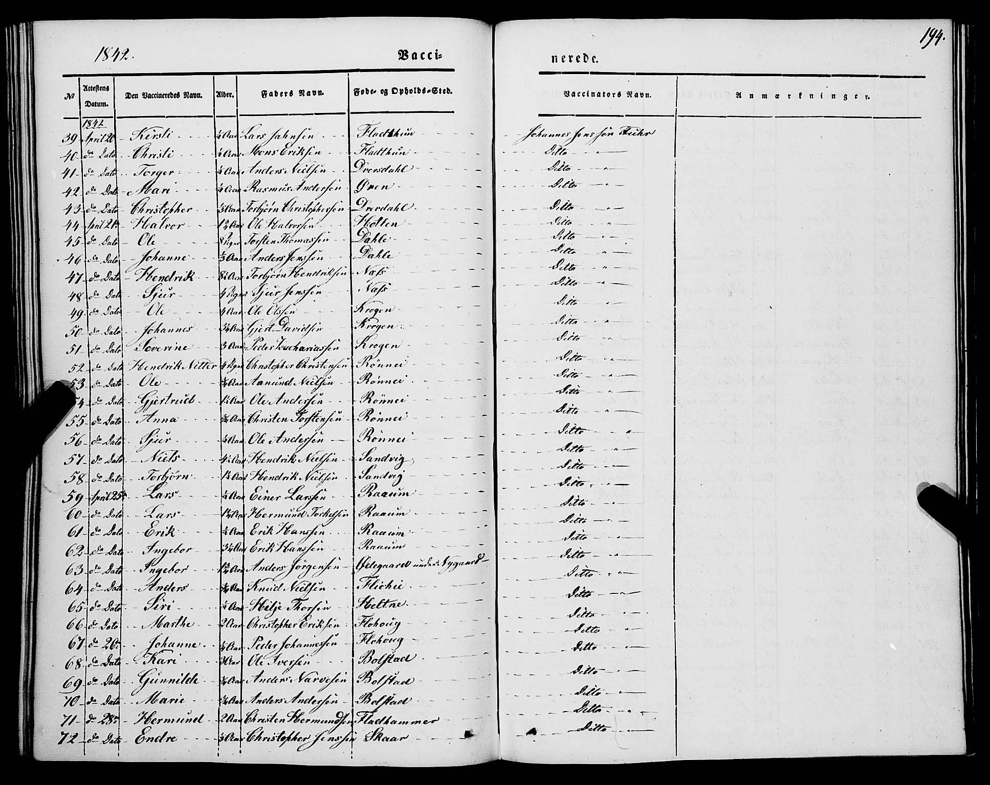 Luster sokneprestembete, AV/SAB-A-81101/H/Haa/Haaa/L0006: Parish register (official) no. A 6, 1840-1848, p. 194