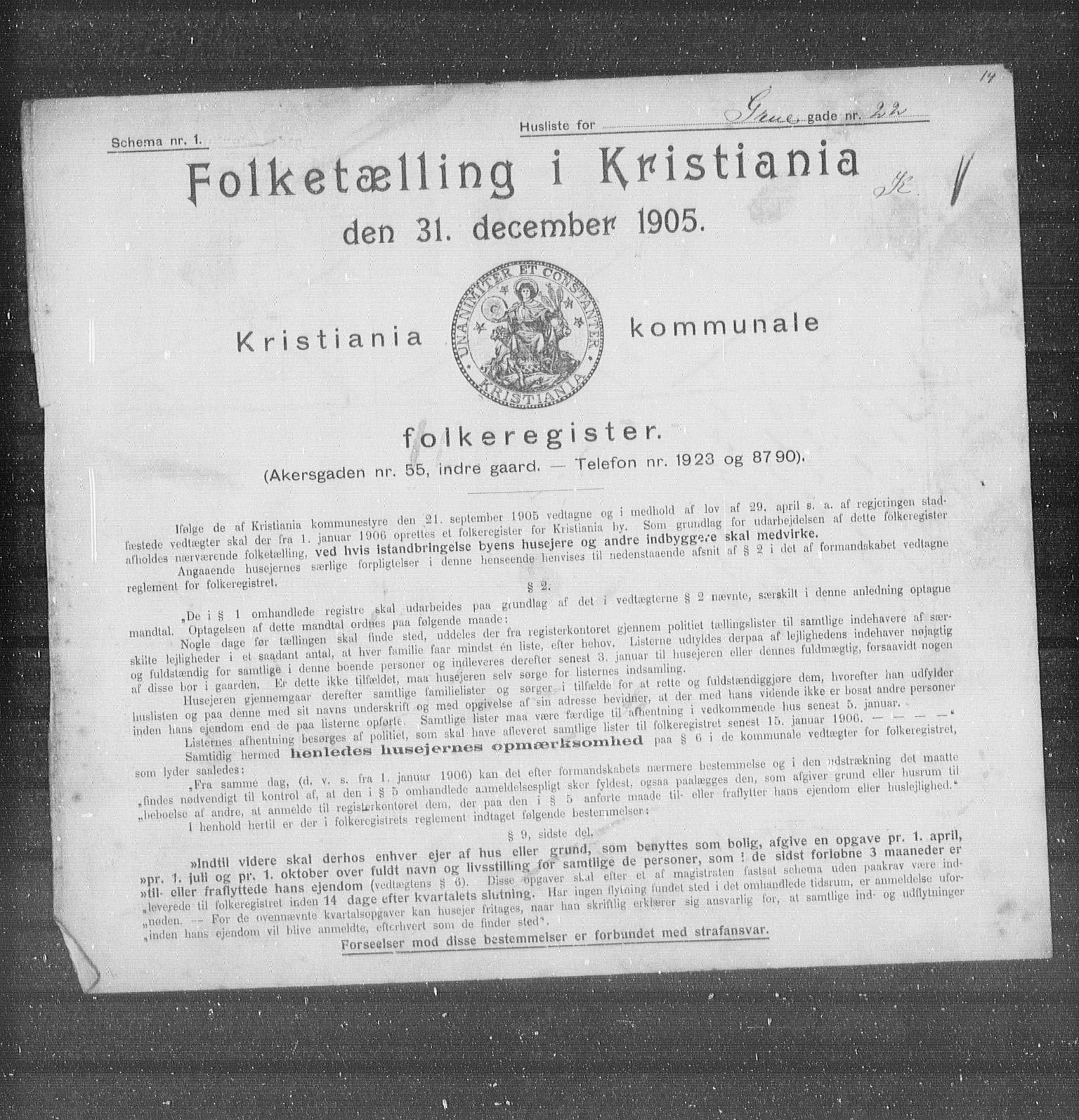 OBA, Municipal Census 1905 for Kristiania, 1905, p. 15849