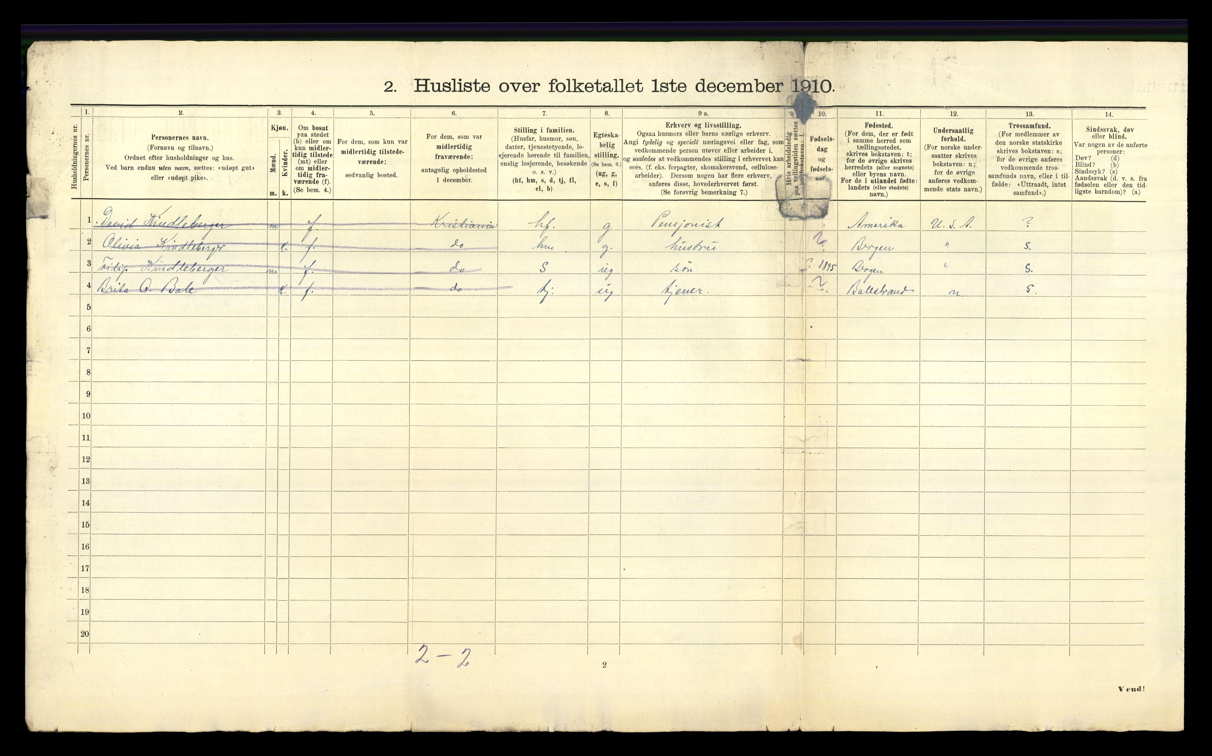 RA, 1910 census for Balestrand, 1910, p. 133