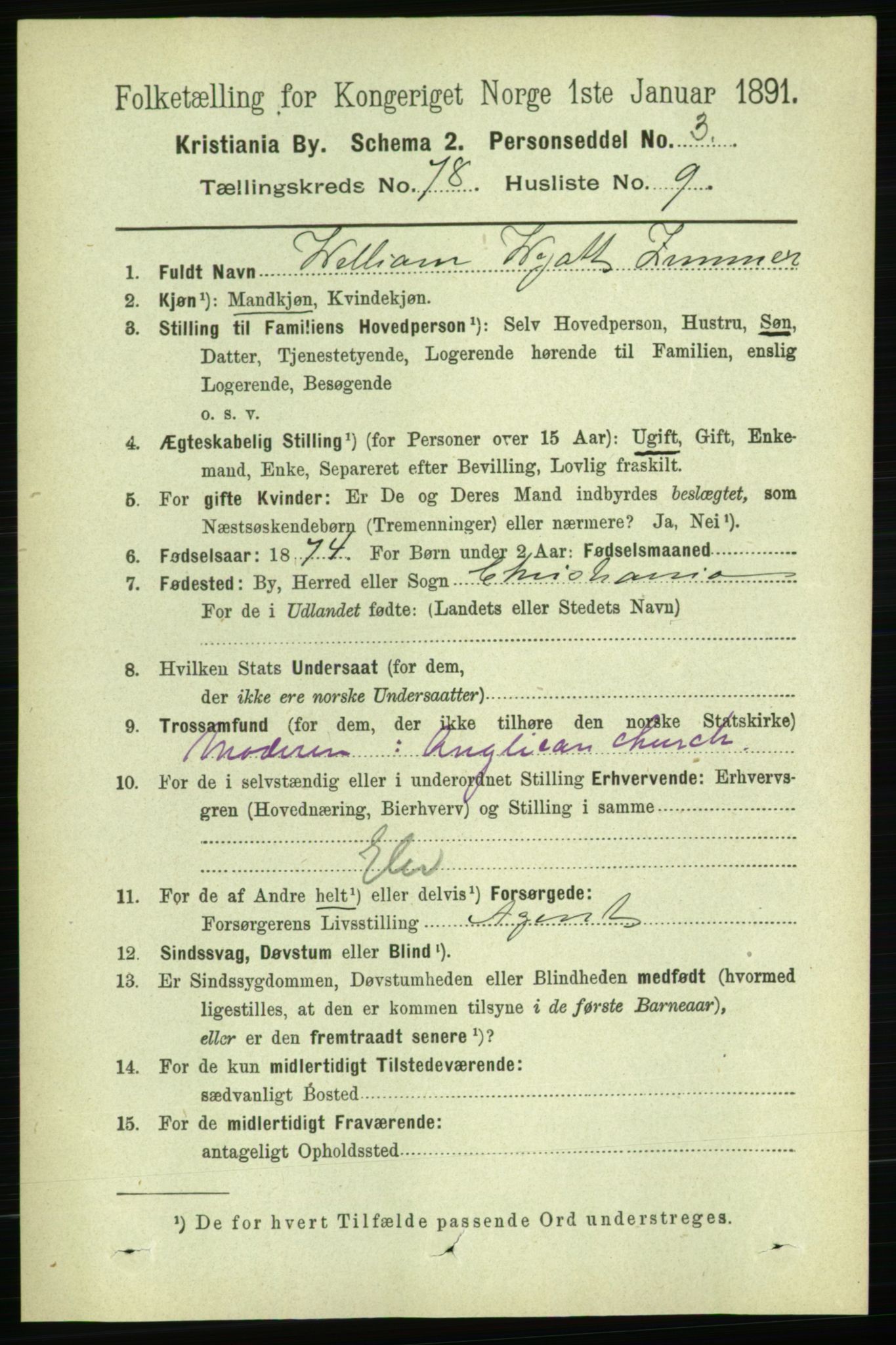 RA, 1891 census for 0301 Kristiania, 1891, p. 41001