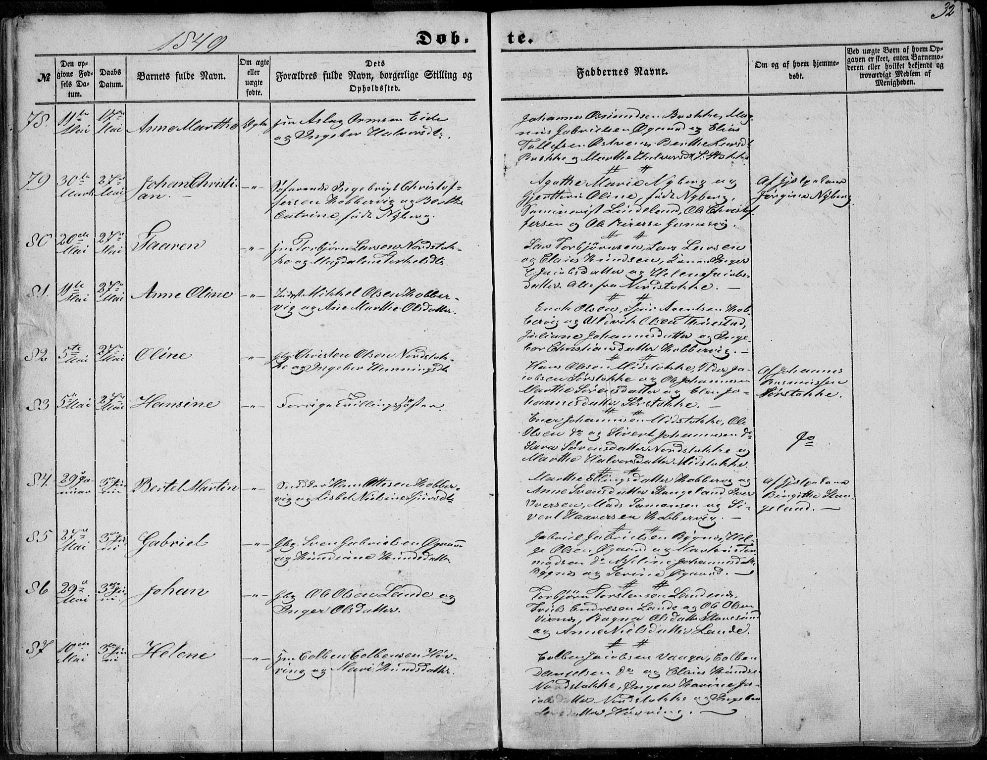 Avaldsnes sokneprestkontor, AV/SAST-A -101851/H/Ha/Haa/L0008: Parish register (official) no. A 8, 1847-1857, p. 32