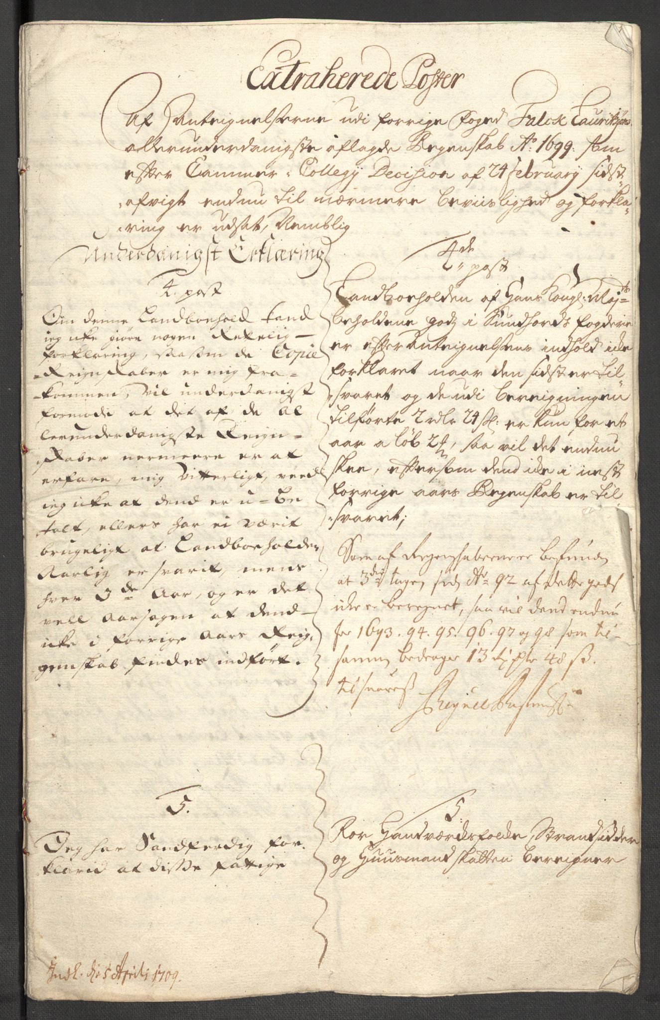 Rentekammeret inntil 1814, Reviderte regnskaper, Fogderegnskap, AV/RA-EA-4092/R48/L2978: Fogderegnskap Sunnhordland og Hardanger, 1699, p. 577