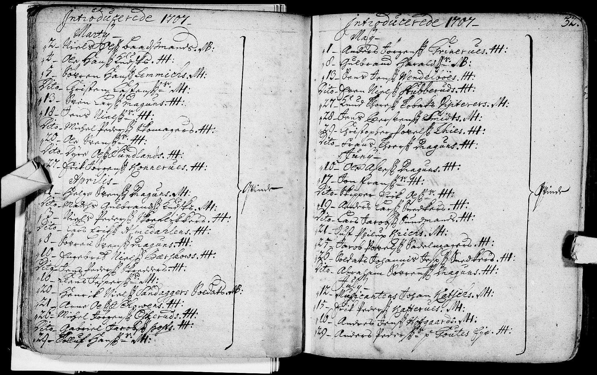 Bragernes kirkebøker, AV/SAKO-A-6/F/Fa/L0003: Parish register (official) no. I 3, 1706-1734, p. 32