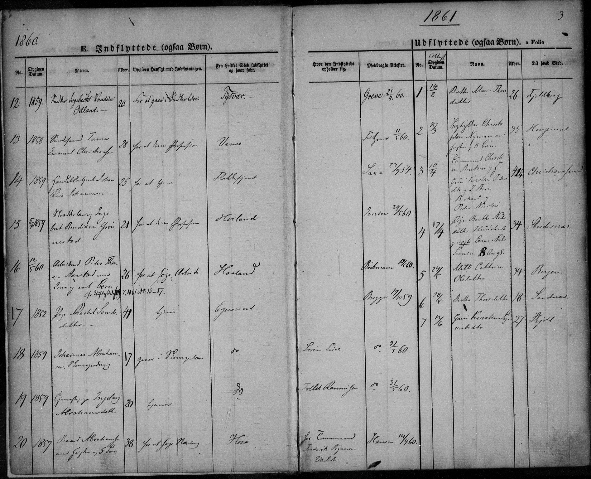 Domkirken sokneprestkontor, SAST/A-101812/001/30/30BA/L0021: Parish register (official) no. A 20, 1860-1877, p. 3