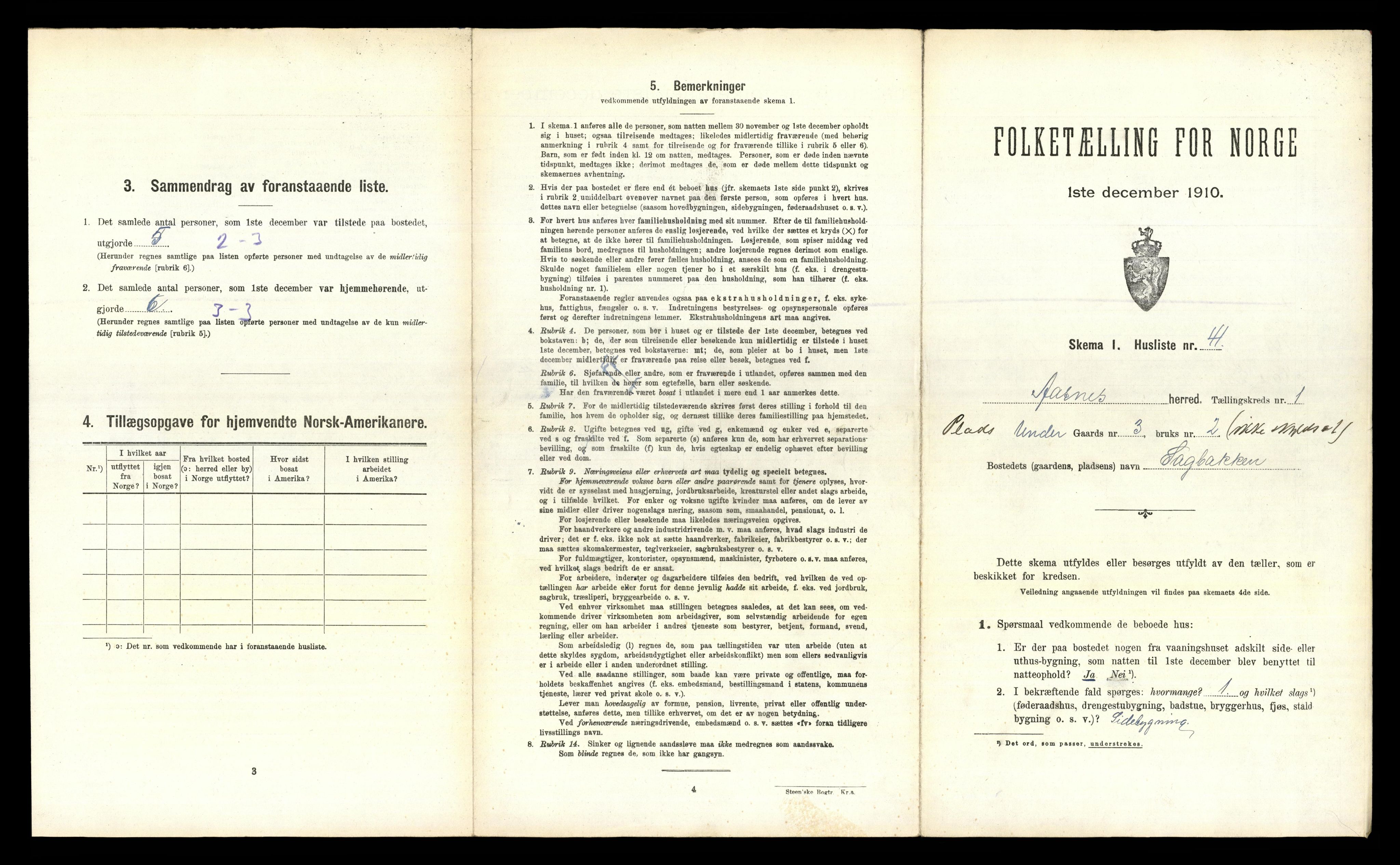 RA, 1910 census for Åsnes, 1910, p. 130