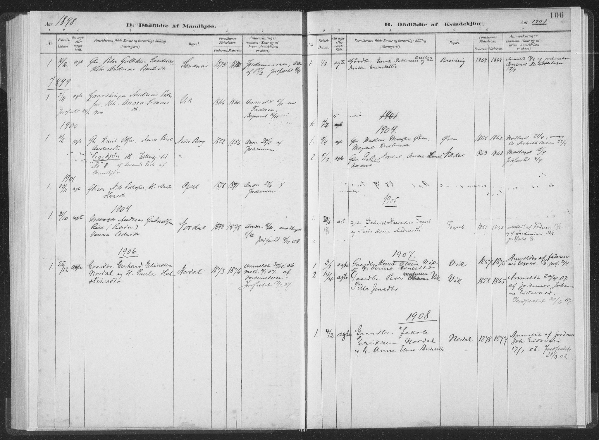 Ministerialprotokoller, klokkerbøker og fødselsregistre - Møre og Romsdal, AV/SAT-A-1454/502/L0025: Parish register (official) no. 502A03, 1885-1909, p. 106