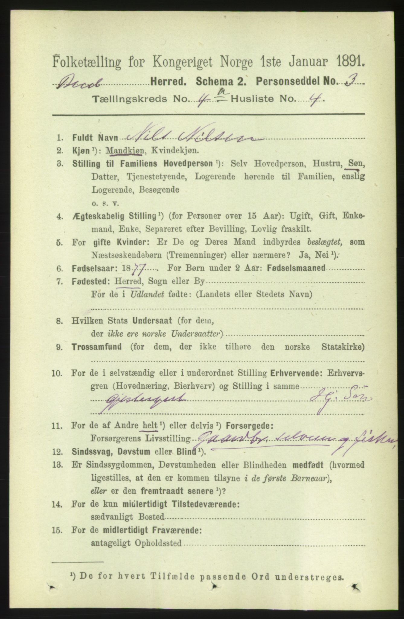 RA, 1891 census for 1549 Bud, 1891, p. 2185