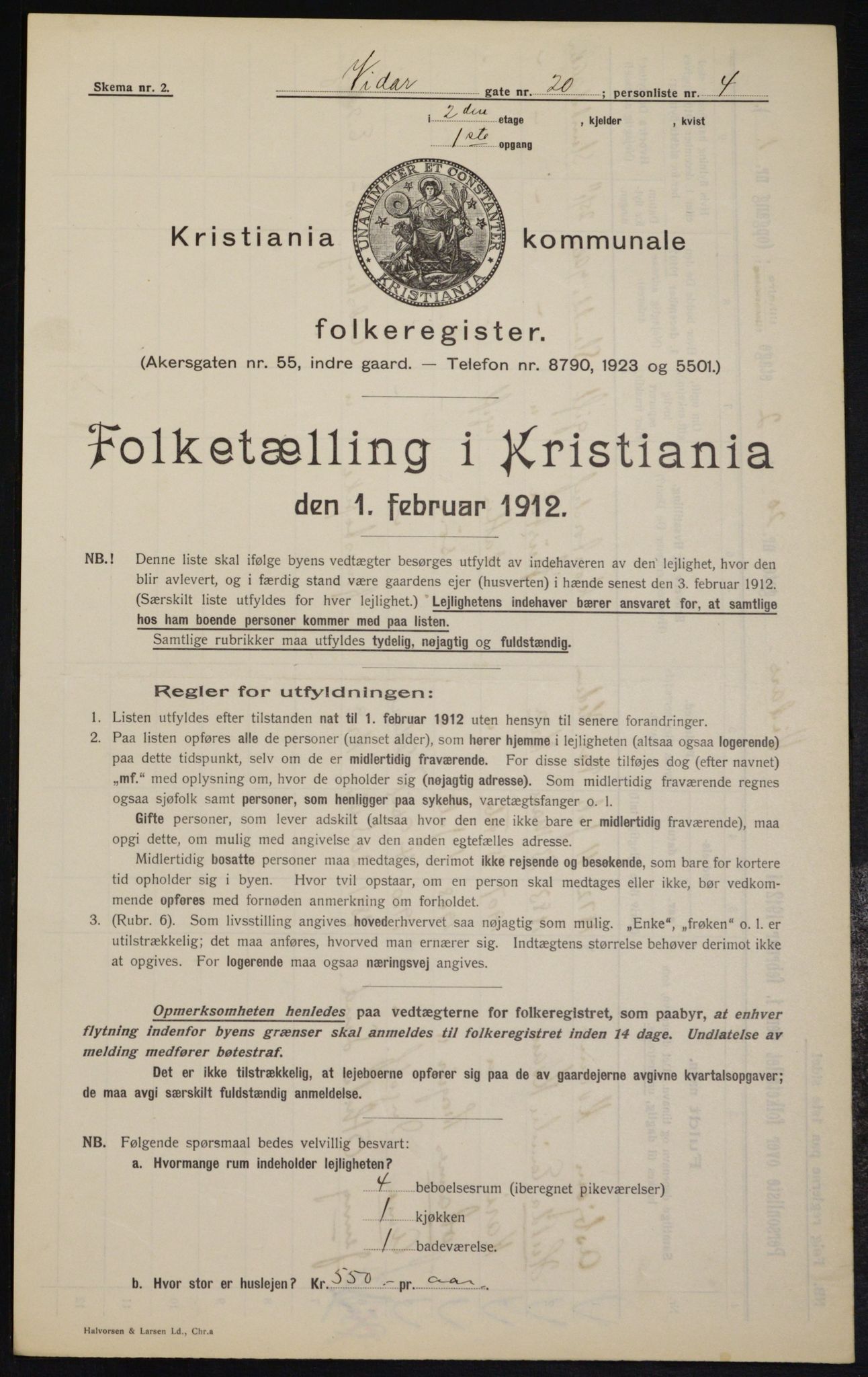 OBA, Municipal Census 1912 for Kristiania, 1912, p. 123663