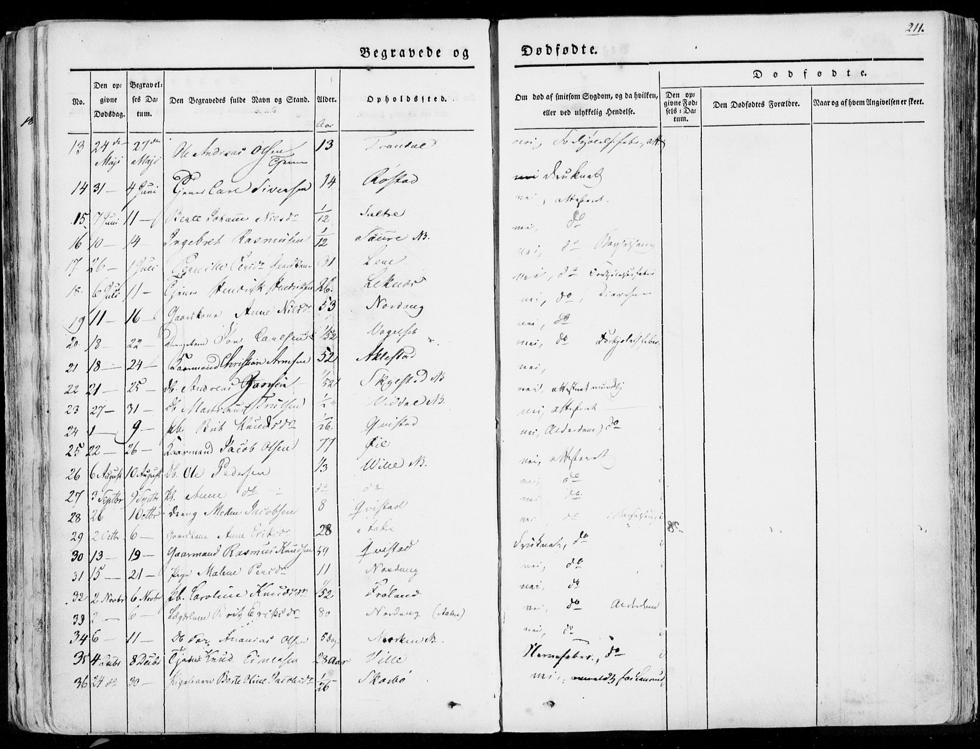 Ministerialprotokoller, klokkerbøker og fødselsregistre - Møre og Romsdal, SAT/A-1454/515/L0208: Parish register (official) no. 515A04, 1830-1846, p. 211