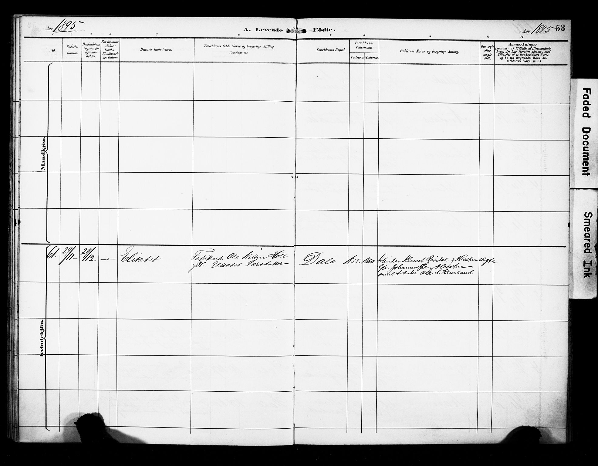 Evanger sokneprestembete, SAB/A-99924: Parish register (official) no. A 2, 1892-1899, p. 53