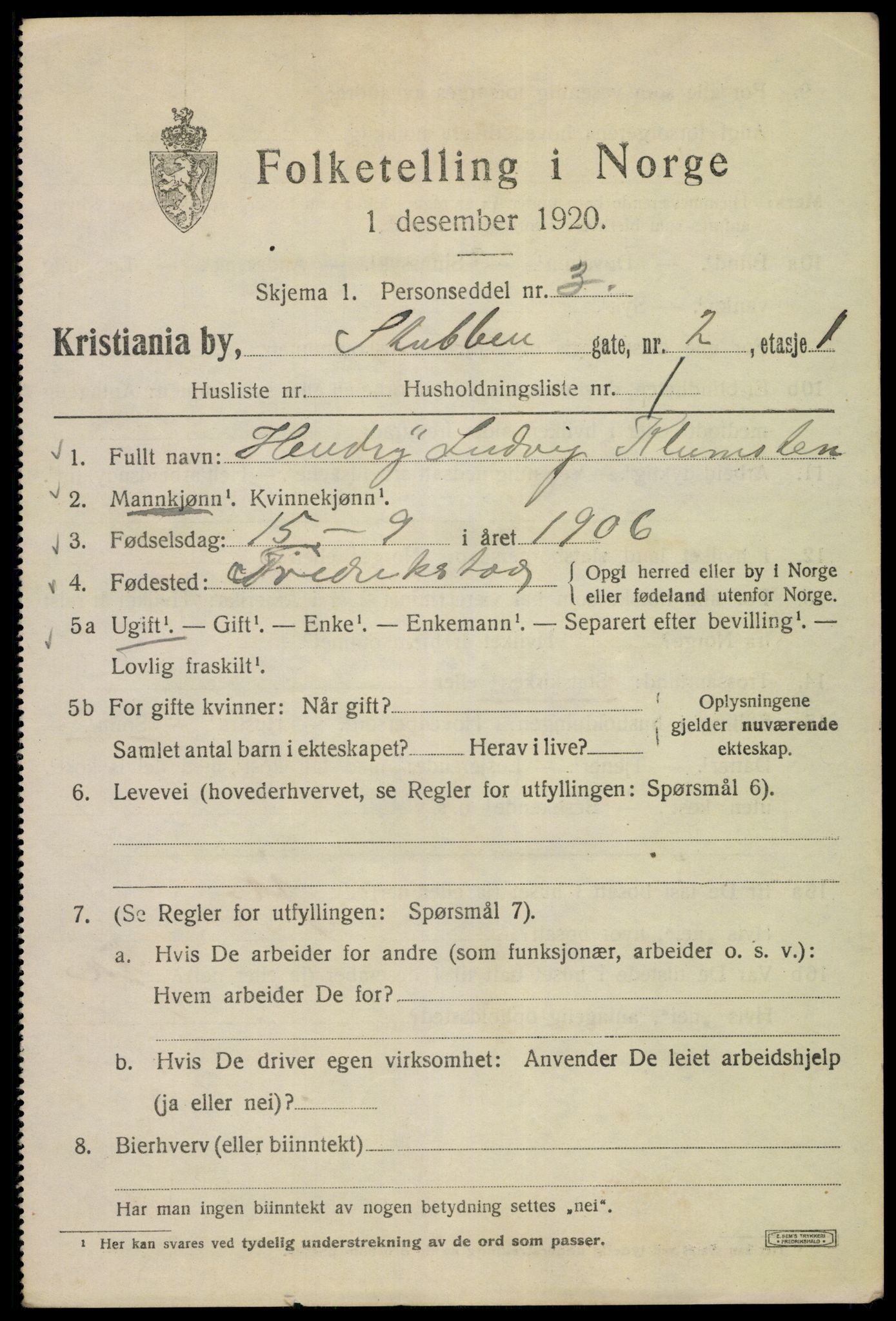 SAO, 1920 census for Kristiania, 1920, p. 553155