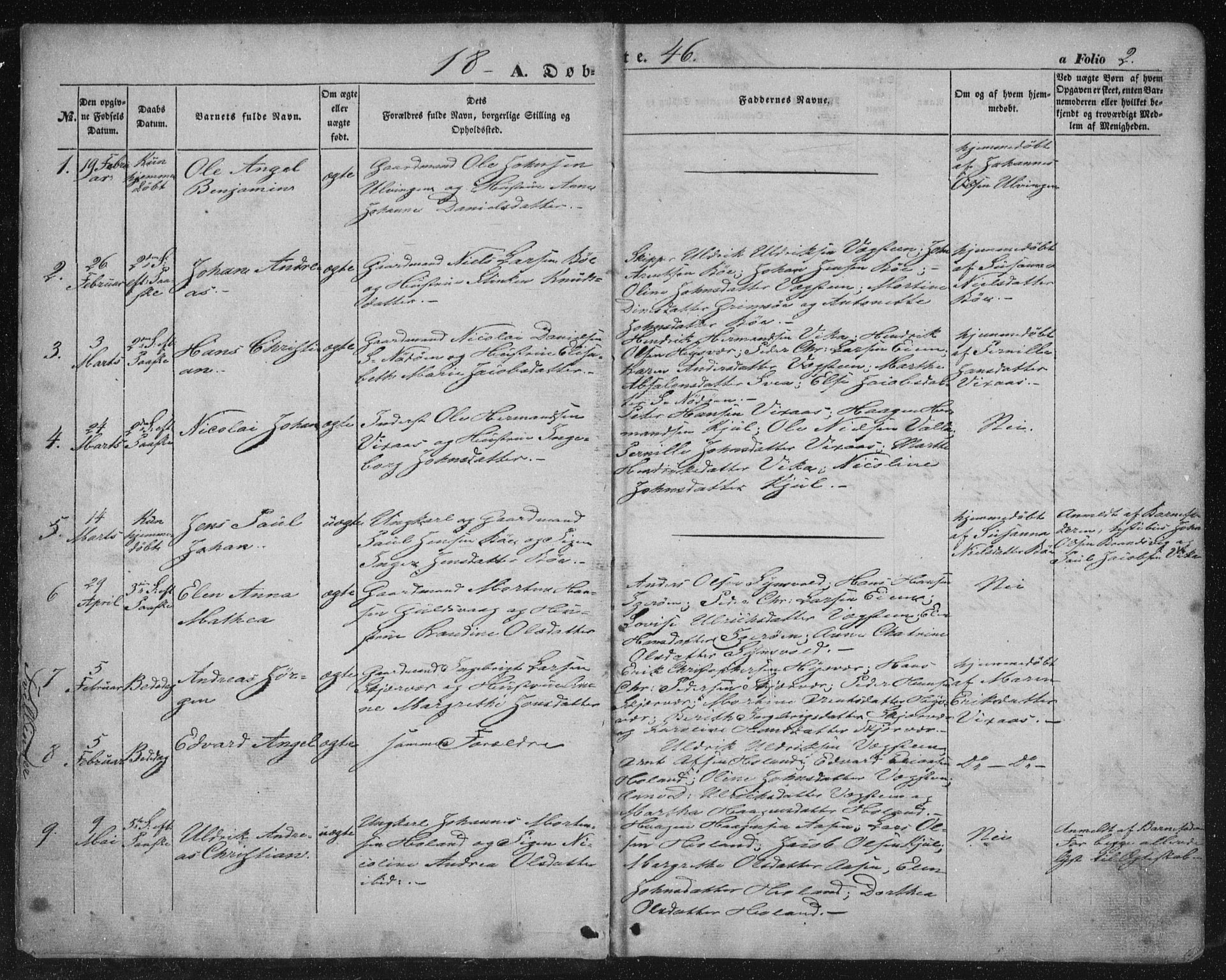 Ministerialprotokoller, klokkerbøker og fødselsregistre - Nordland, SAT/A-1459/816/L0240: Parish register (official) no. 816A06, 1846-1870, p. 2