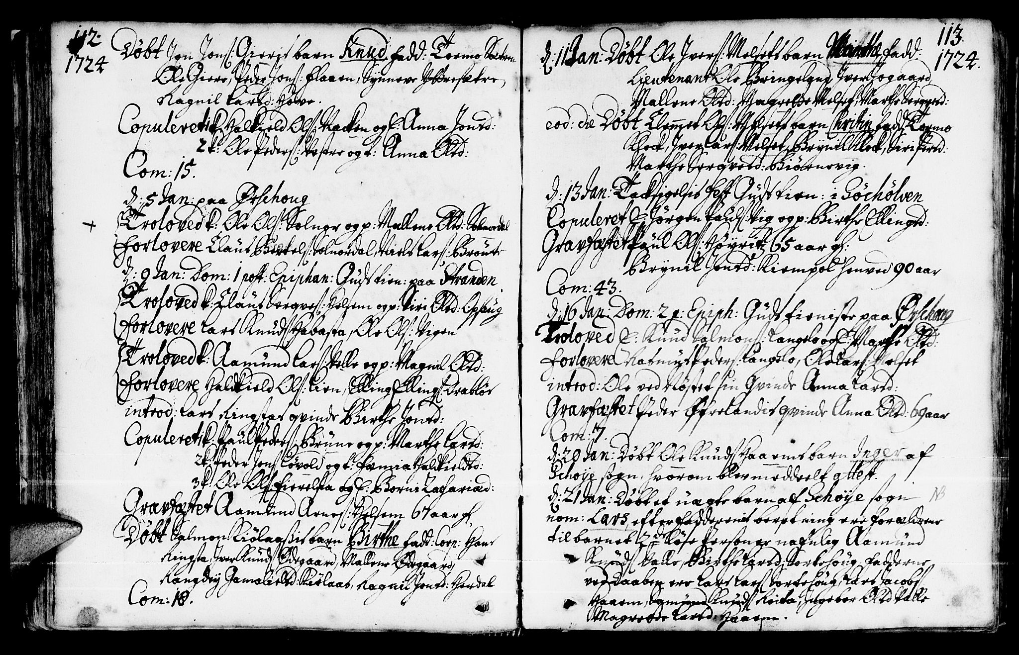 Ministerialprotokoller, klokkerbøker og fødselsregistre - Møre og Romsdal, AV/SAT-A-1454/522/L0306: Parish register (official) no. 522A01, 1720-1743, p. 112-113