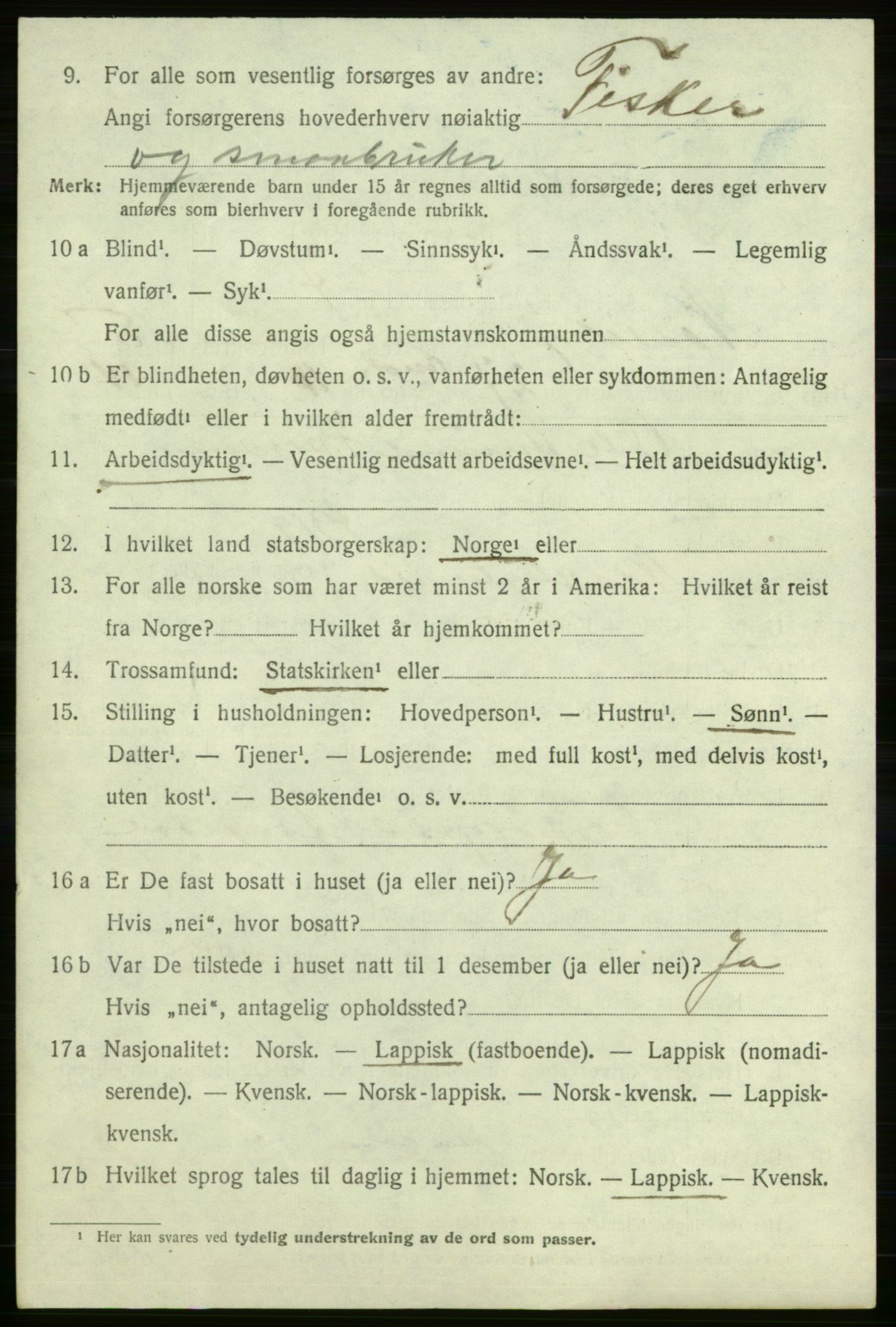 SATØ, 1920 census for Nesseby, 1920, p. 2452