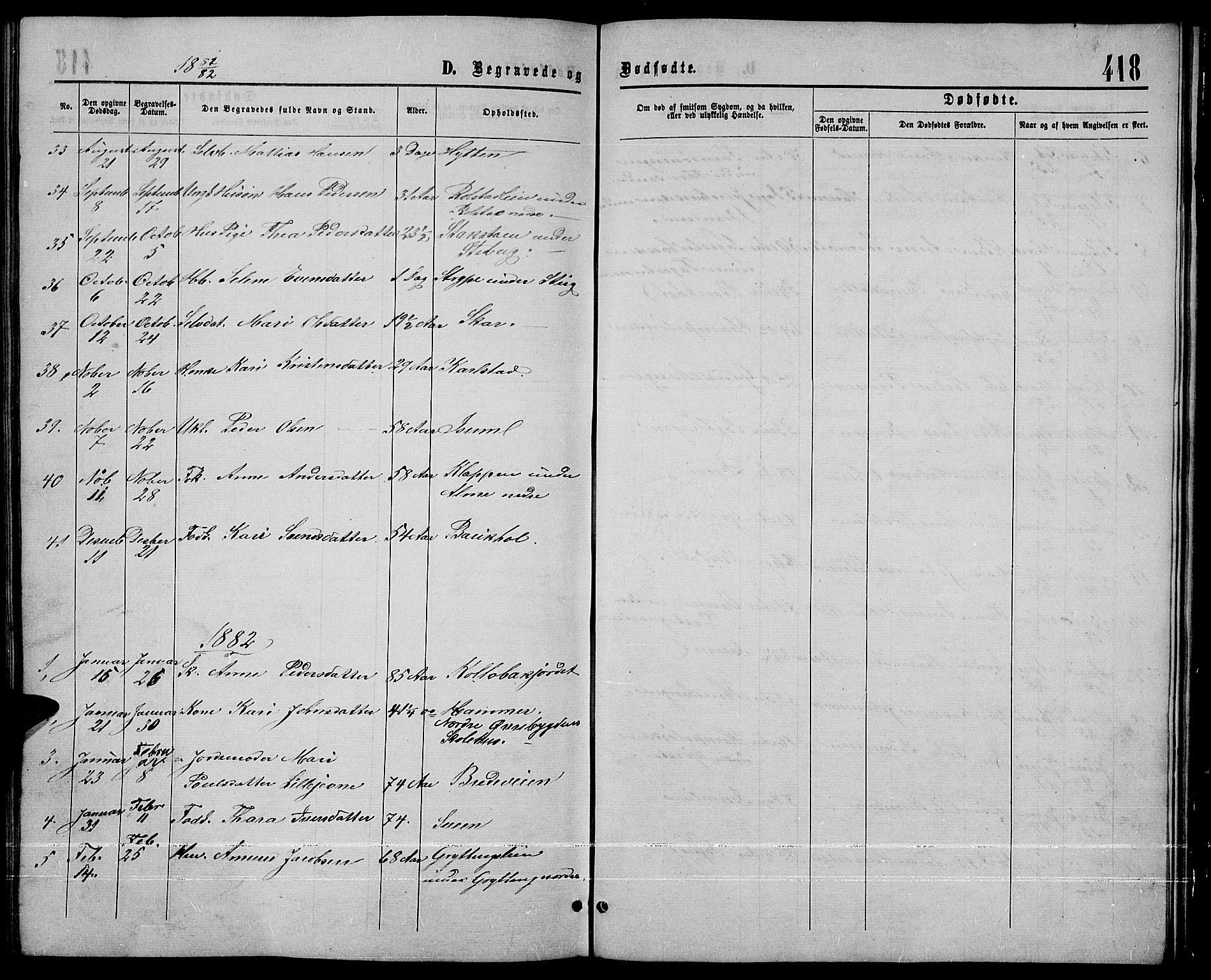 Sør-Fron prestekontor, SAH/PREST-010/H/Ha/Hab/L0002: Parish register (copy) no. 2, 1864-1883, p. 418