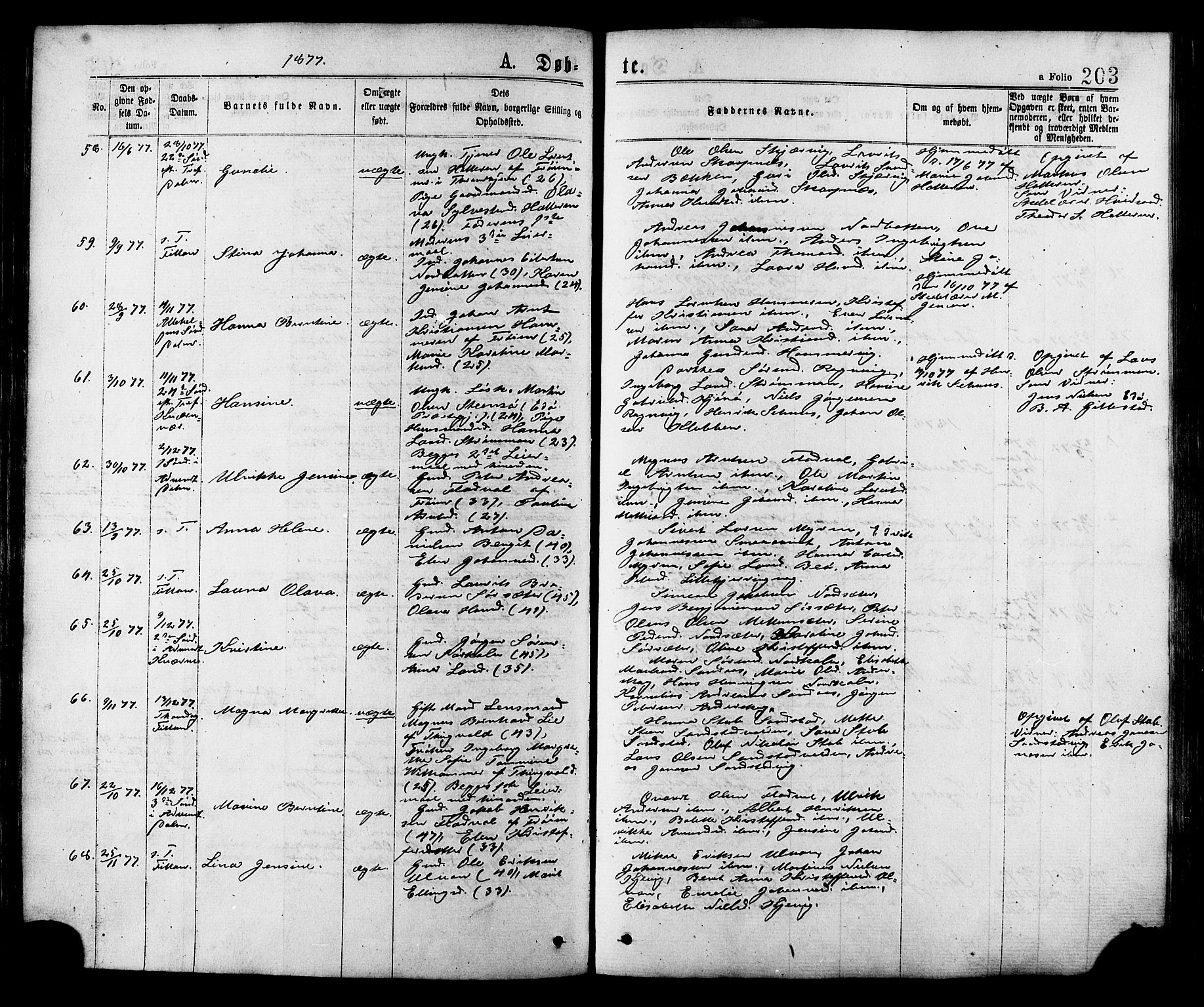 Ministerialprotokoller, klokkerbøker og fødselsregistre - Sør-Trøndelag, SAT/A-1456/634/L0532: Parish register (official) no. 634A08, 1871-1881, p. 203
