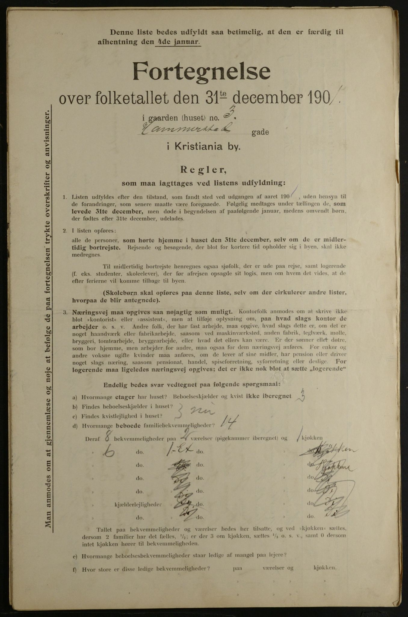 OBA, Municipal Census 1901 for Kristiania, 1901, p. 5587