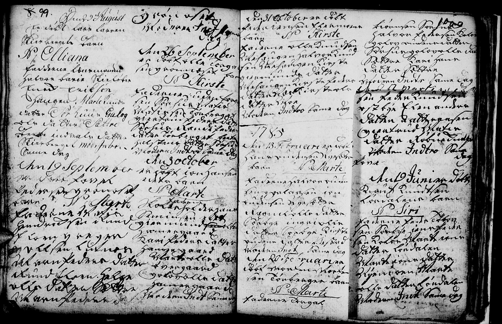 Trysil prestekontor, SAH/PREST-046/H/Ha/Hab/L0001: Parish register (copy) no. 1, 1781-1799, p. 99-100