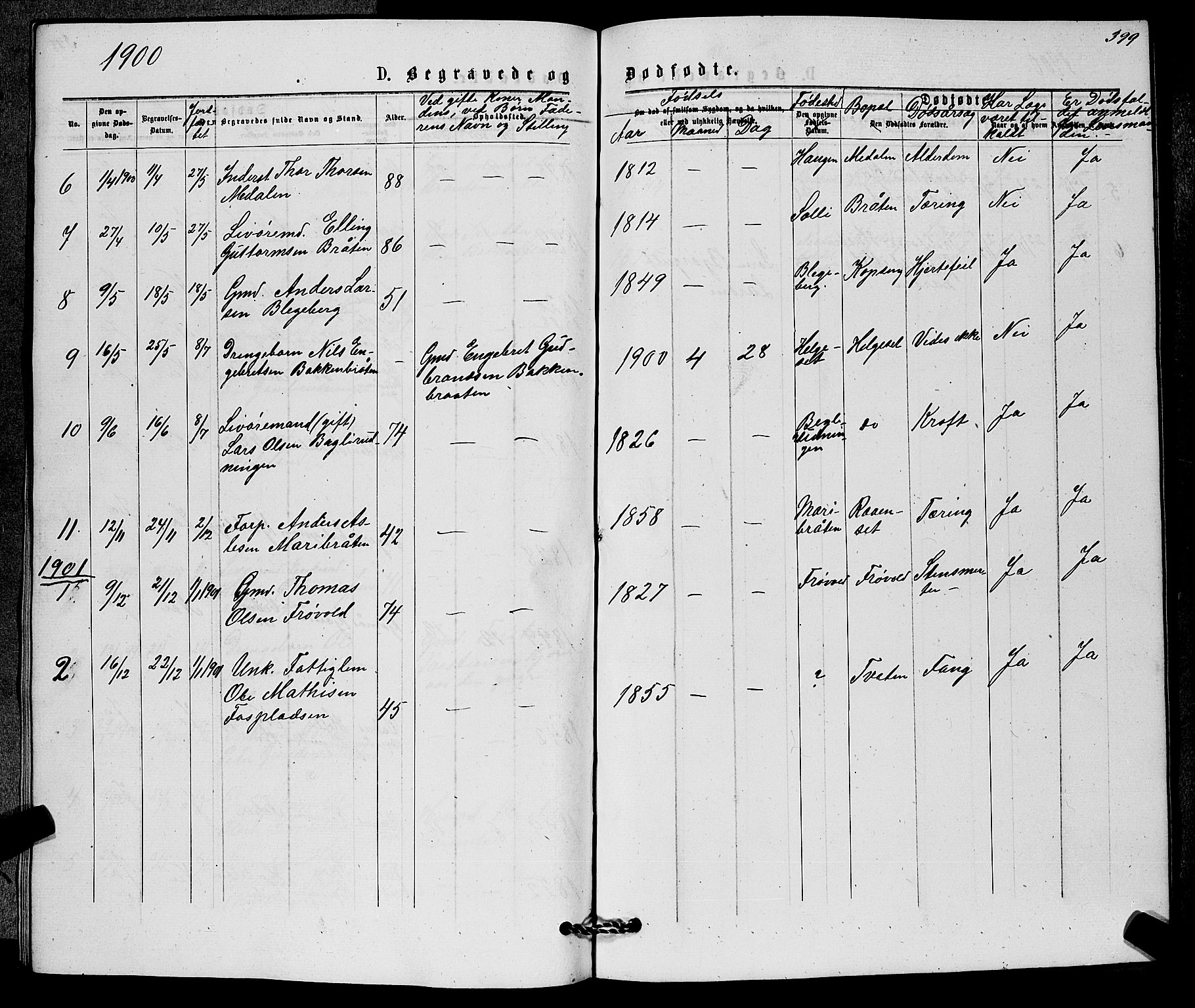 Sigdal kirkebøker, SAKO/A-245/G/Gb/L0002: Parish register (copy) no. II 2, 1875-1900, p. 399