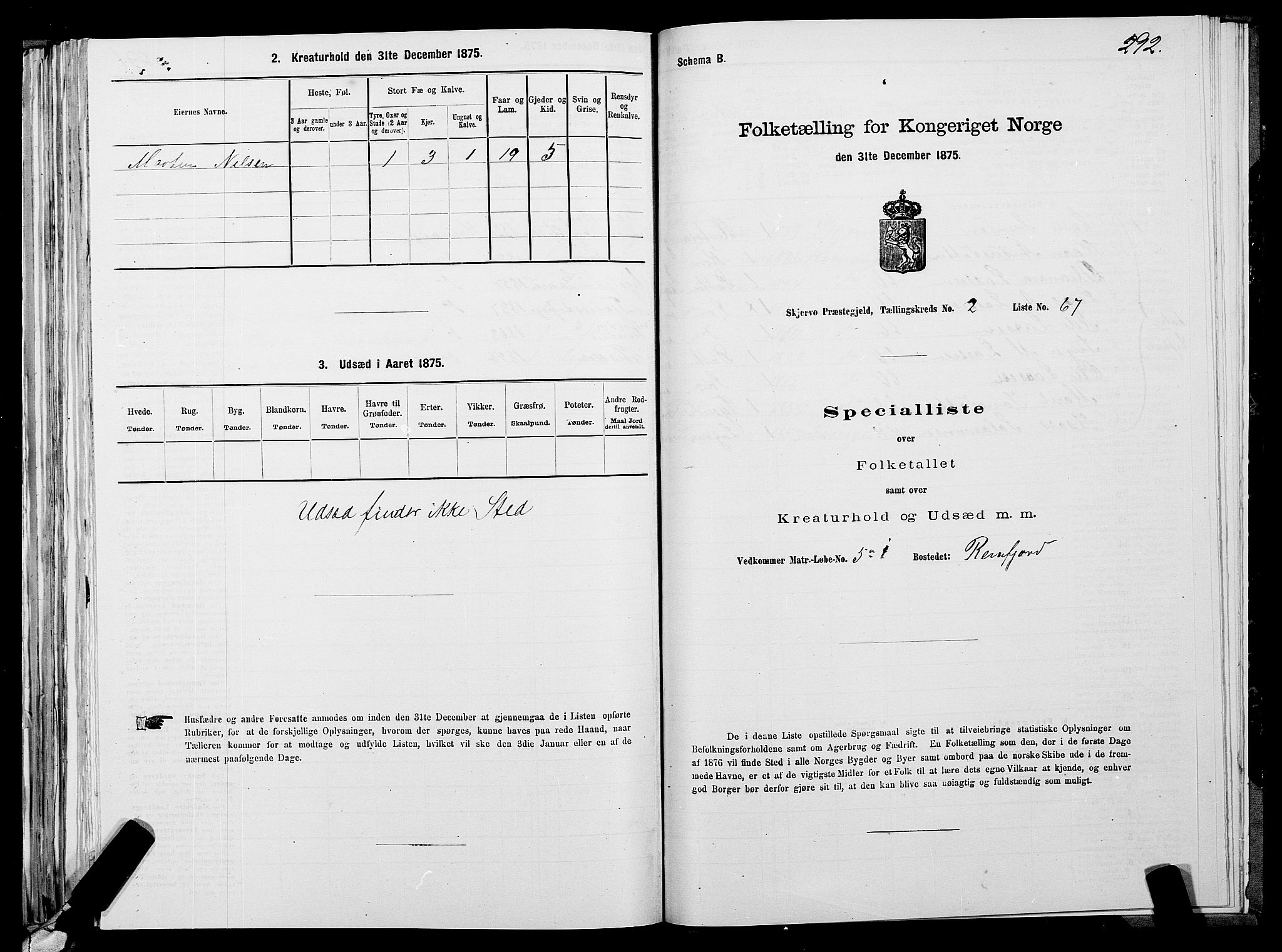 SATØ, 1875 census for 1941P Skjervøy, 1875, p. 1292