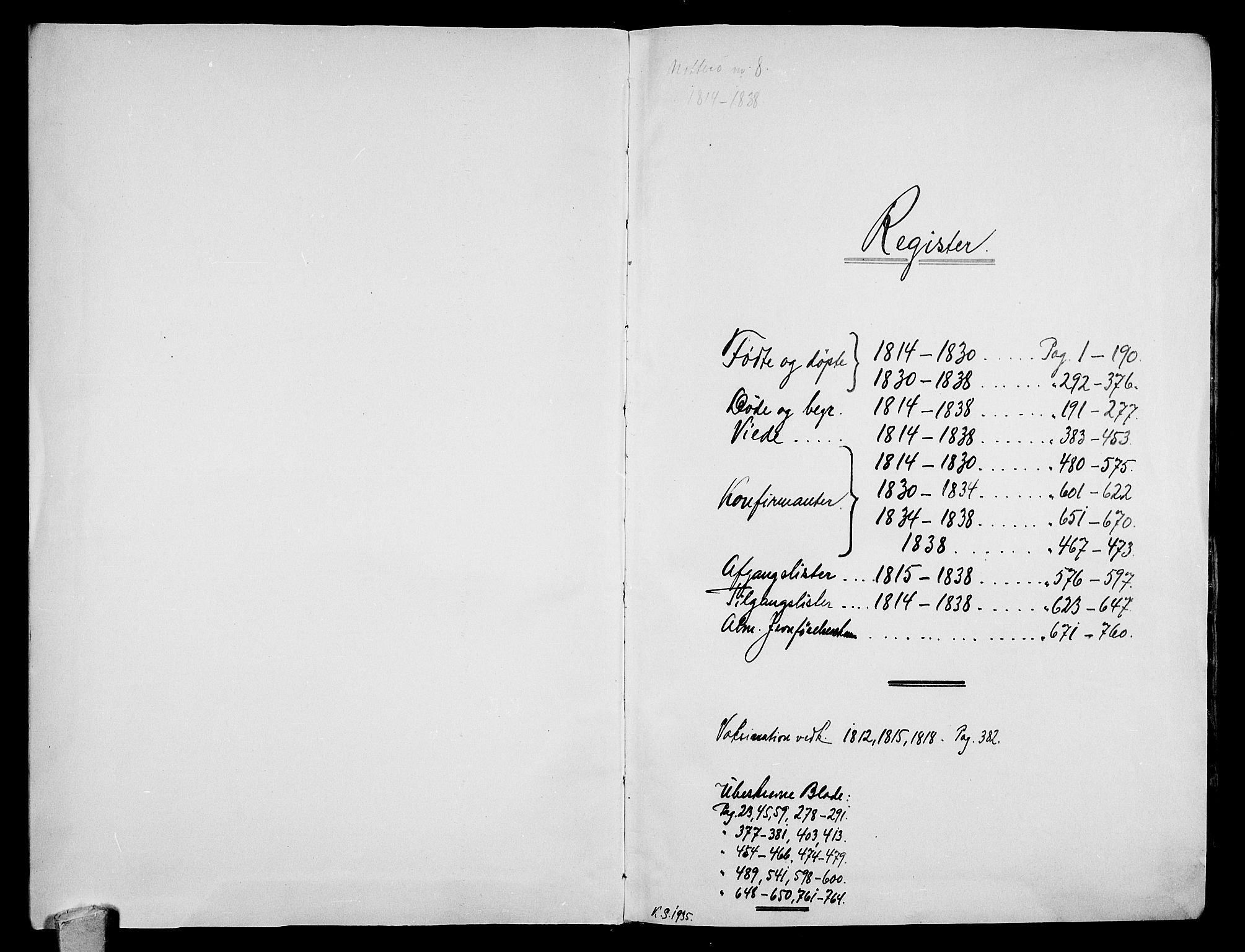 Nøtterøy kirkebøker, AV/SAKO-A-354/F/Fa/L0004: Parish register (official) no. I 4, 1814-1838