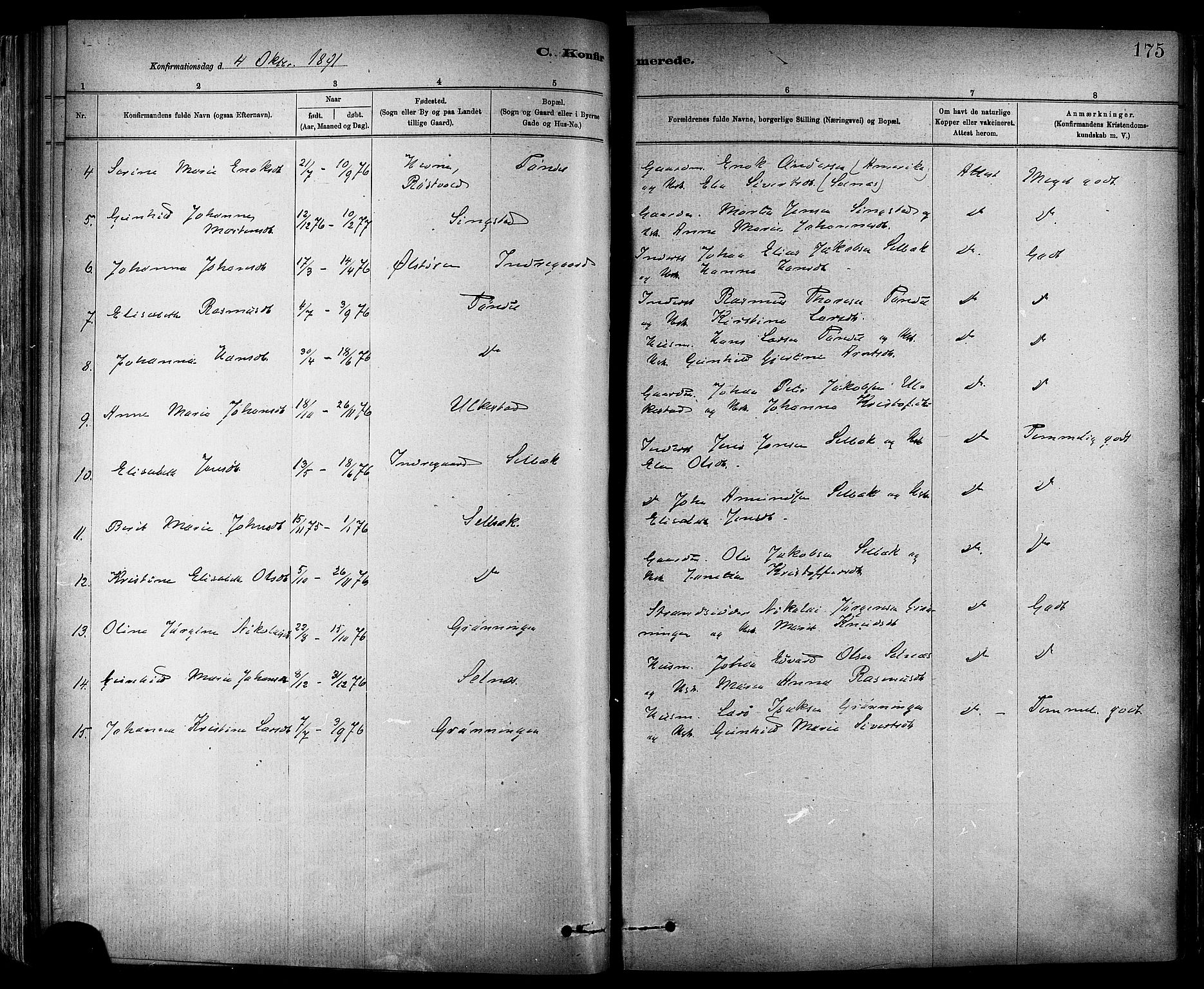 Ministerialprotokoller, klokkerbøker og fødselsregistre - Sør-Trøndelag, SAT/A-1456/647/L0634: Parish register (official) no. 647A01, 1885-1896, p. 175