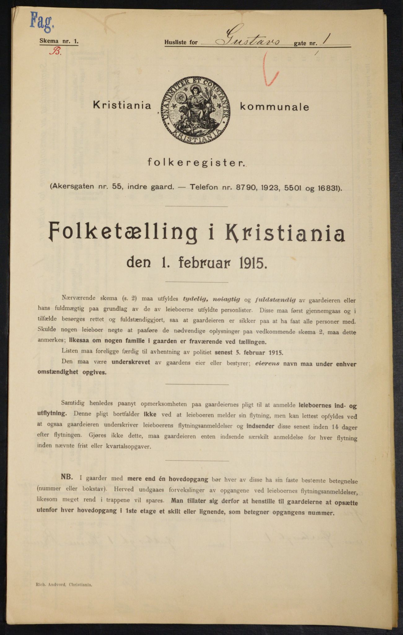 OBA, Municipal Census 1915 for Kristiania, 1915, p. 32033