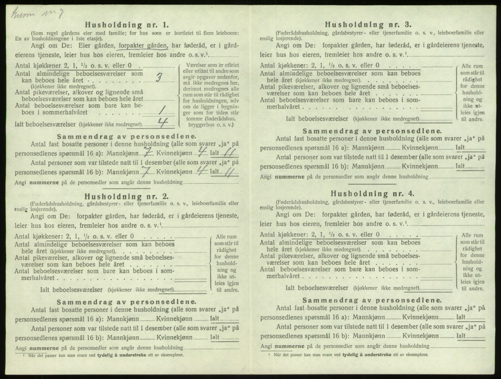 SAB, 1920 census for Årdal, 1920, p. 89