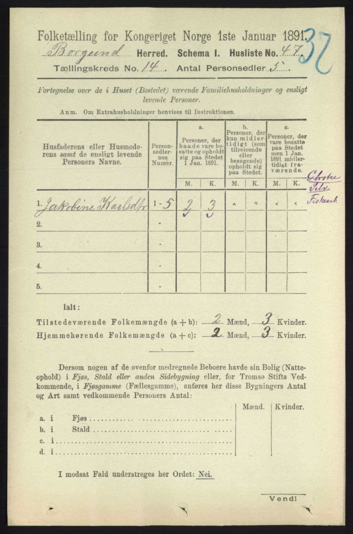 RA, 1891 census for 1531 Borgund, 1891, p. 4068