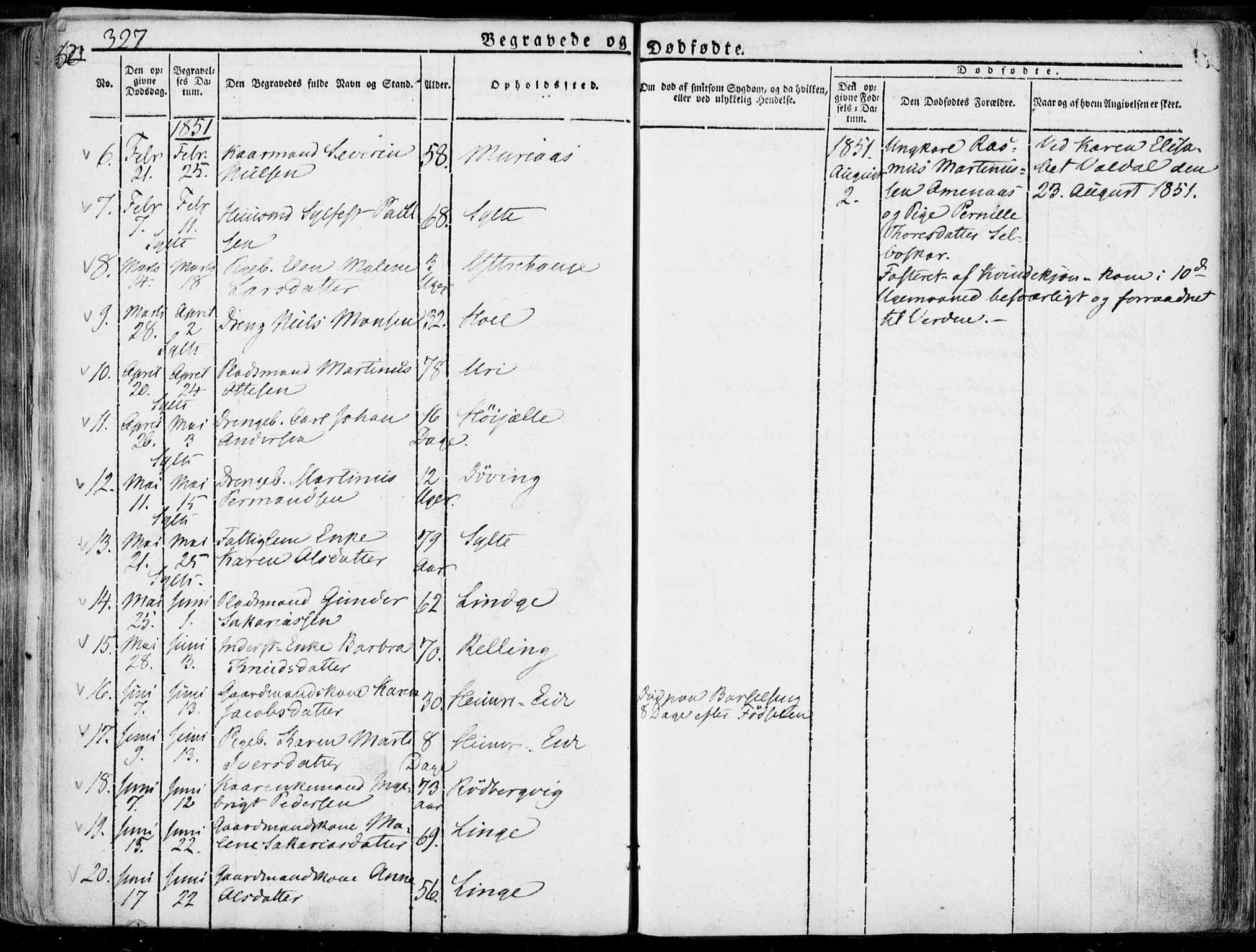 Ministerialprotokoller, klokkerbøker og fødselsregistre - Møre og Romsdal, AV/SAT-A-1454/519/L0248: Parish register (official) no. 519A07, 1829-1860, p. 327