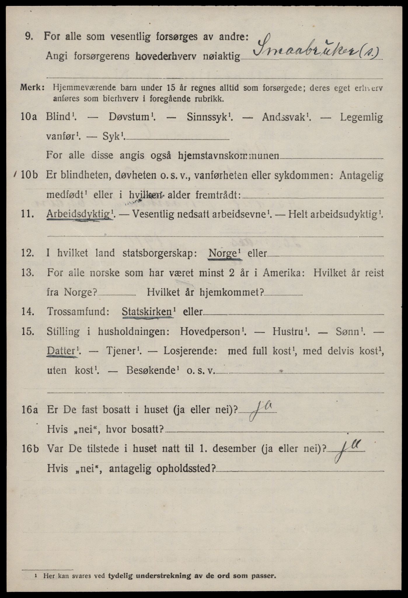 SAT, 1920 census for Aure, 1920, p. 1827
