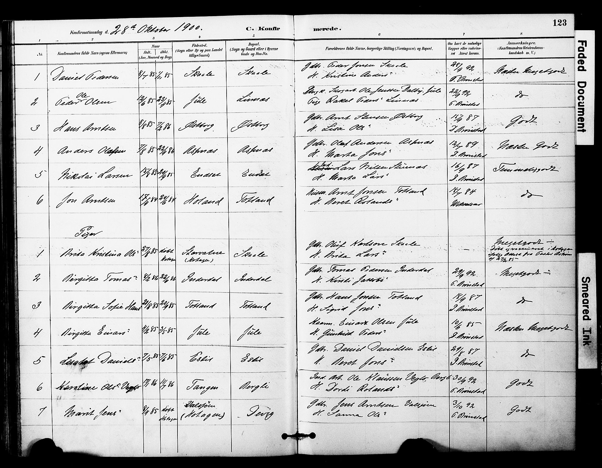 Ministerialprotokoller, klokkerbøker og fødselsregistre - Nord-Trøndelag, SAT/A-1458/757/L0505: Parish register (official) no. 757A01, 1882-1904, p. 123