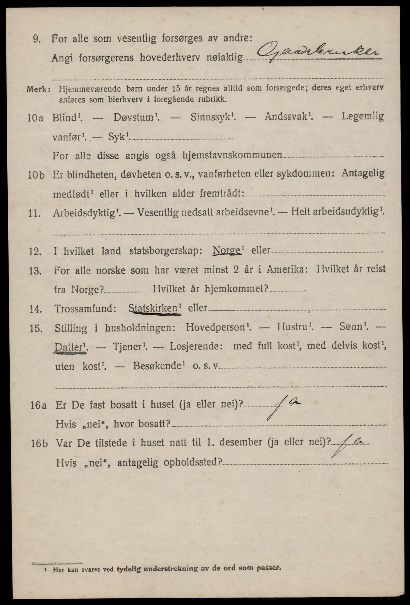 SAST, 1920 census for Helleland, 1920, p. 2206