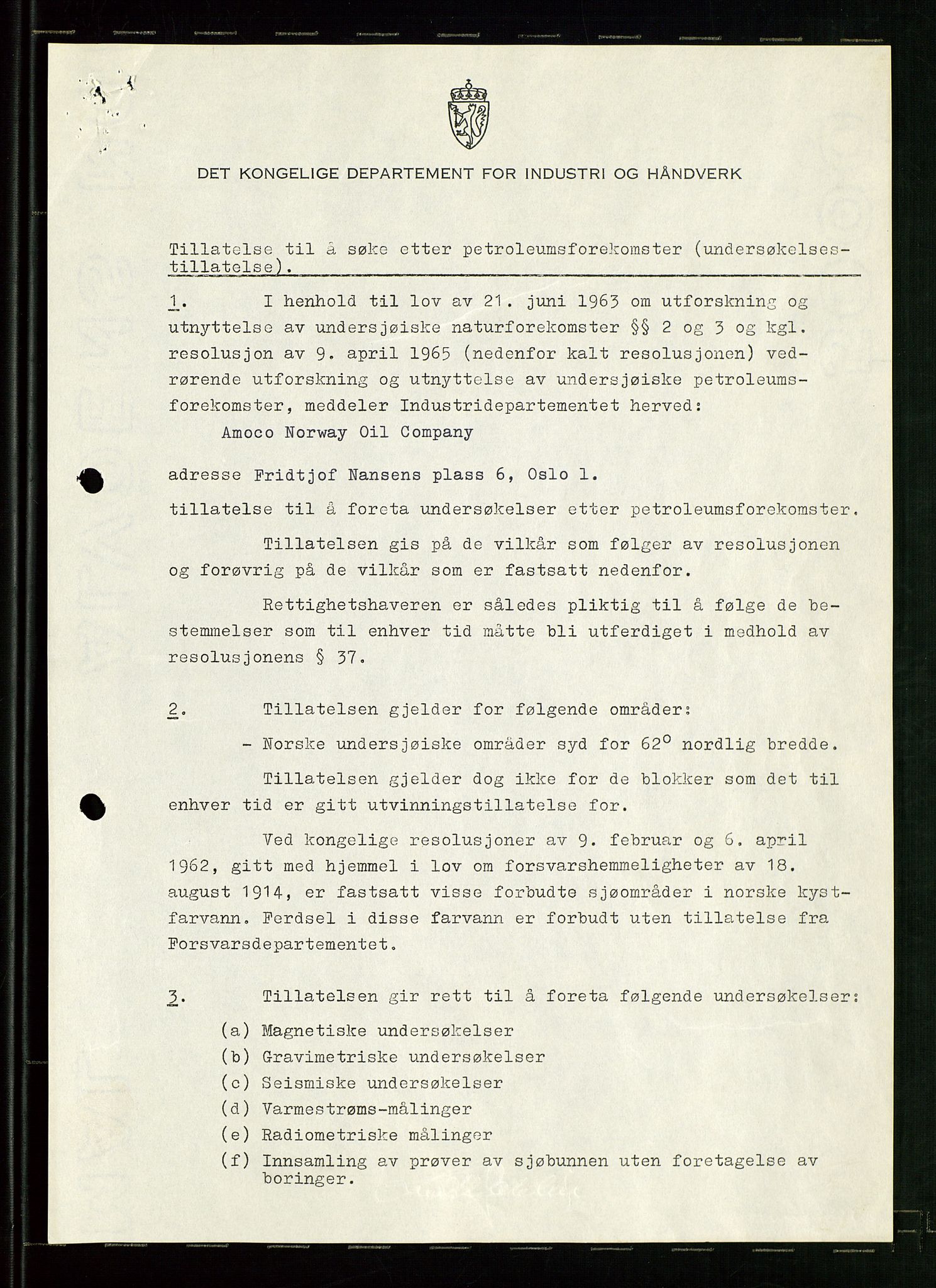 Pa 1740 - Amoco Norway Oil Company, AV/SAST-A-102405/22/A/Aa/L0002: Styreprotokoller og sakspapirer, 1966-1999, p. 6