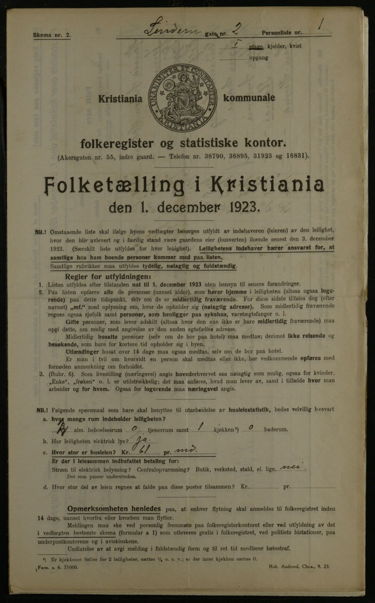 OBA, Municipal Census 1923 for Kristiania, 1923, p. 64041