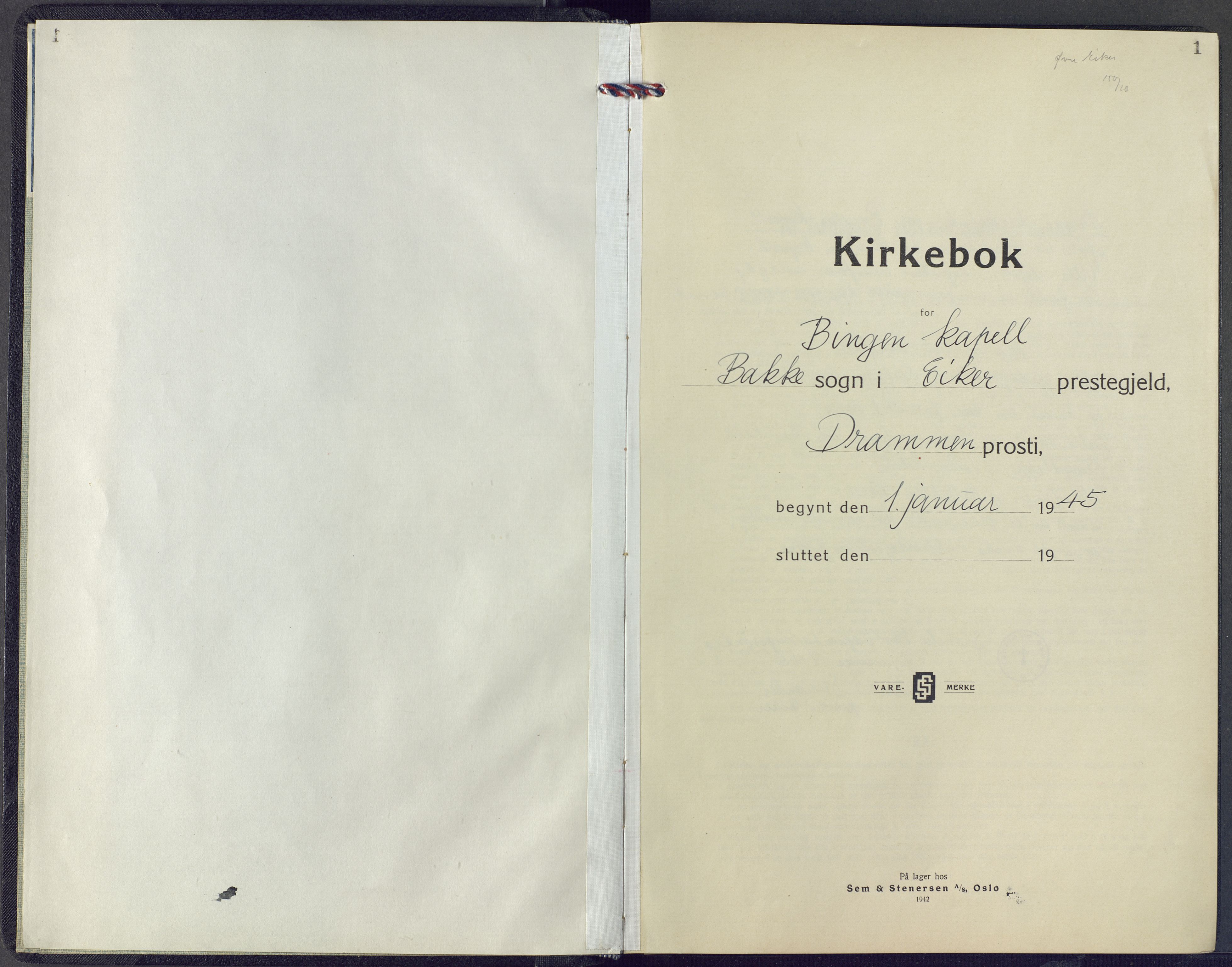 Eiker kirkebøker, AV/SAKO-A-4/F/Fc/L0006: Parish register (official) no. III 6, 1945-1967, p. 1