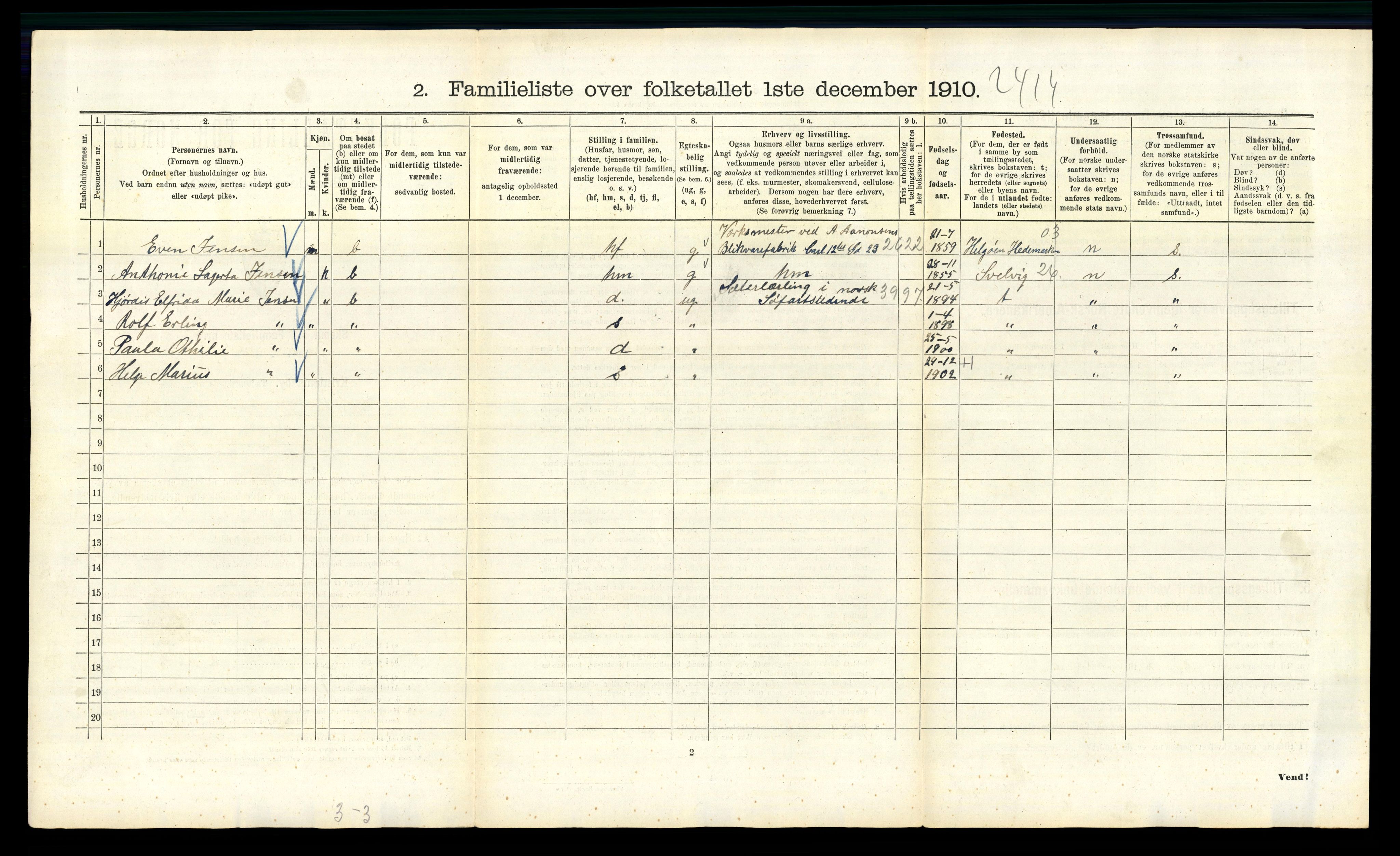 RA, 1910 census for Kristiania, 1910, p. 47462